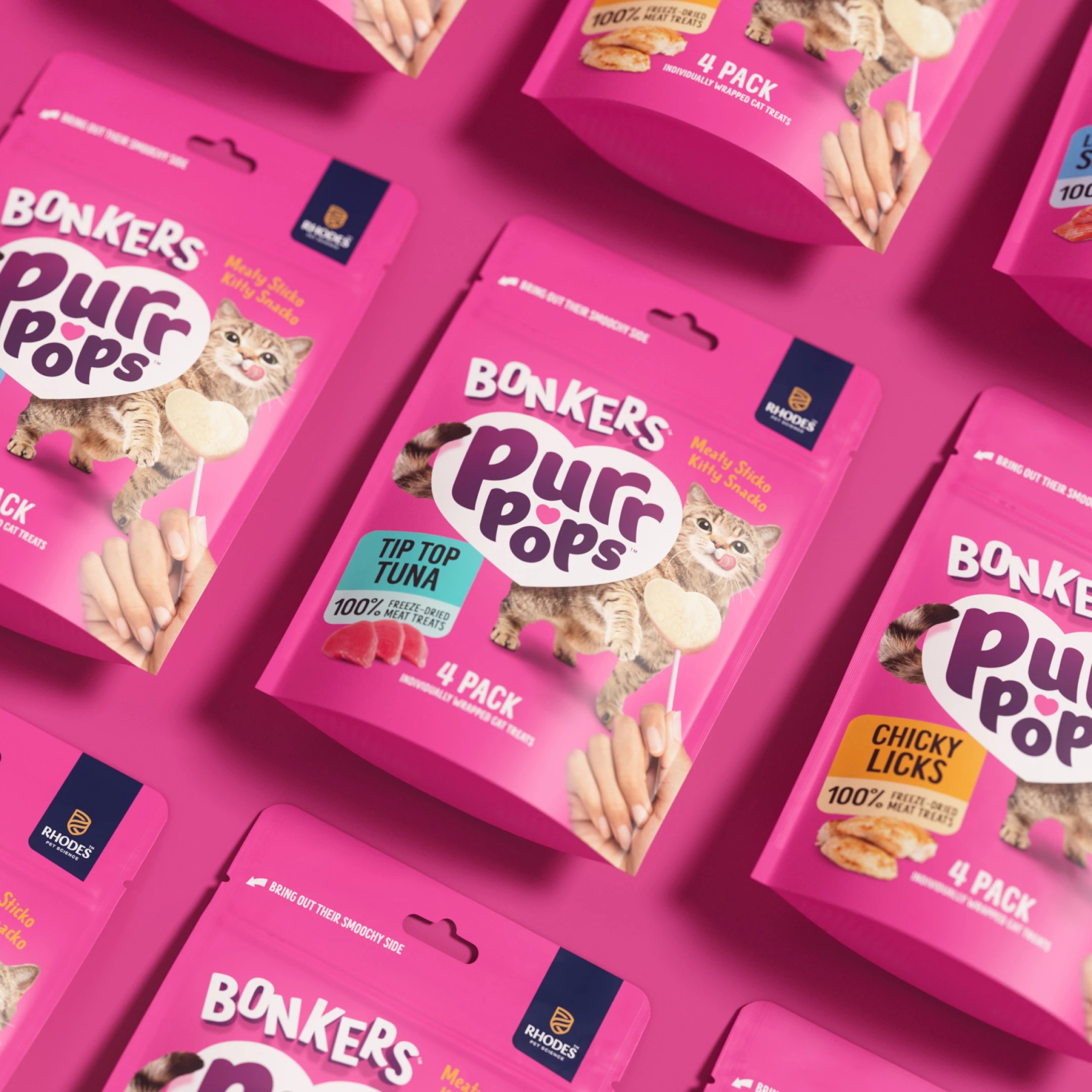 8 BONKERS Purrpops Freeze-Dried Tuna Flavored Lollipop Cat Treats, 8 of 10