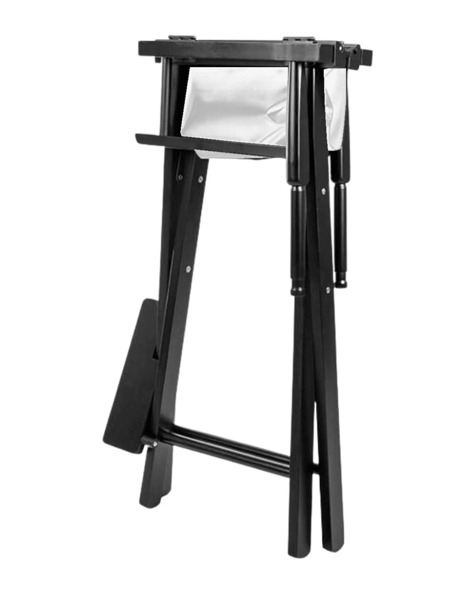 2 Sarantino Set of 2 White Tall Directors Chair Beech Wood Frame with Canvas Seat, 2 of 4