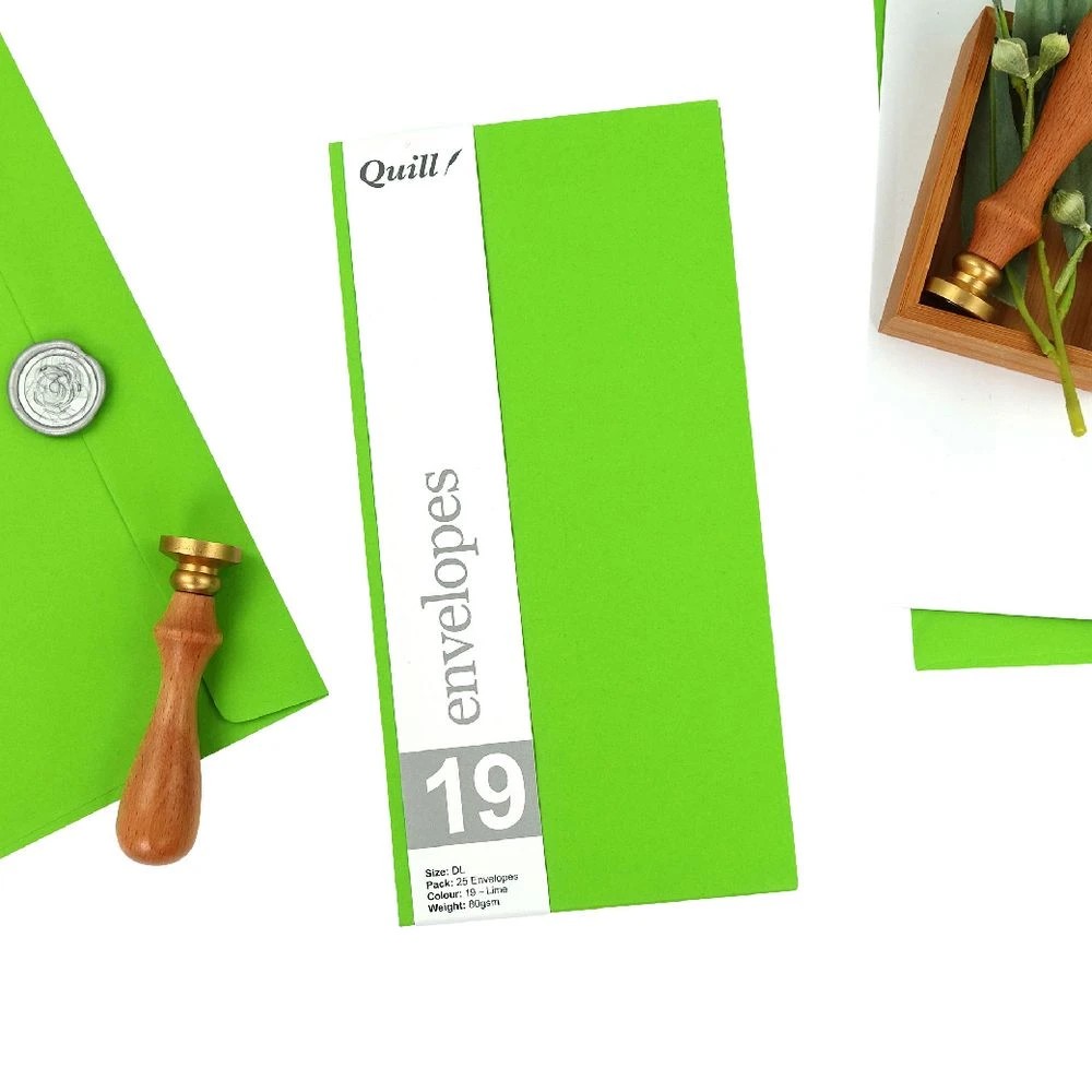 5 Quill DL Envelopes Lime 25 Pack, 5 of 6