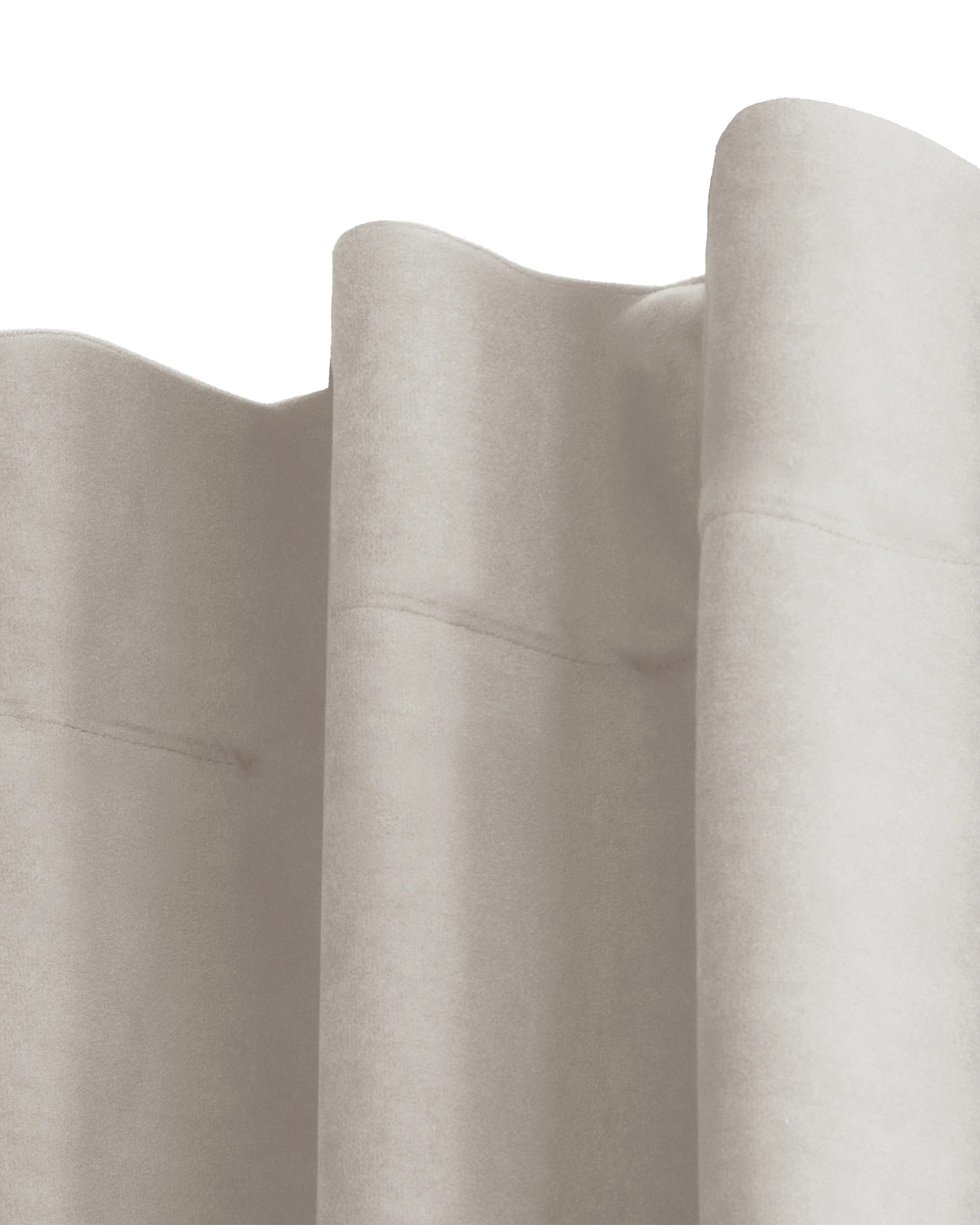 3 Cadence & Co. Byron Matte Velvet 100% Blockout Concealed Tab Top Curtains Twin Pack 90x223cm - Oat, 3 of 7