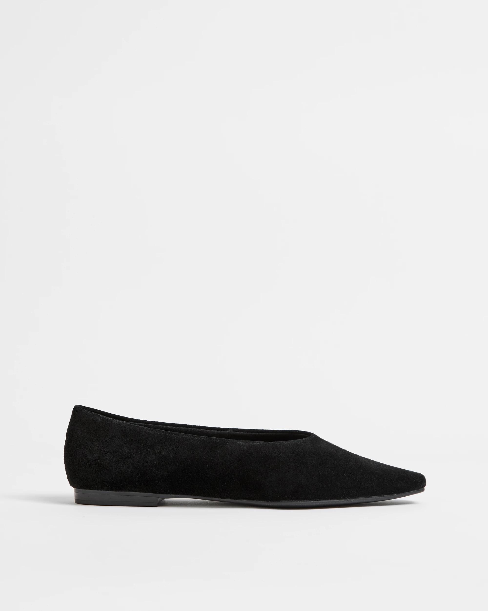 1 Target Woman Genuine Leather High Vamp Ballet Flat - Luna BLACK, 1 of 3