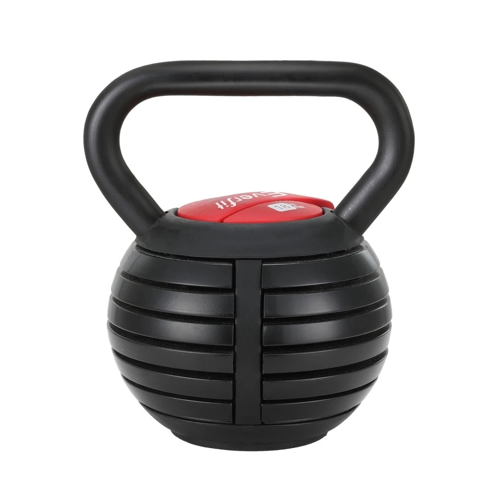 1 Everfit 18kg Adjustable Kettlebell Set Portable Kettle Bell Weight Dumbbells 10lbs 40lbs - Black, 1 of 6