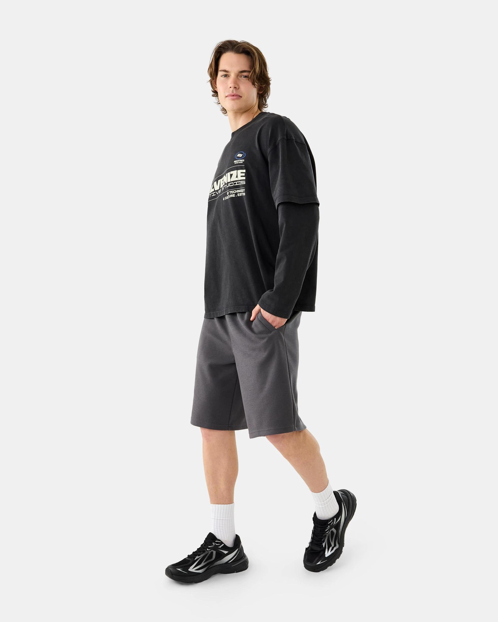 3 Baggy Interlock Shorts Gry Iron, 3 of 6