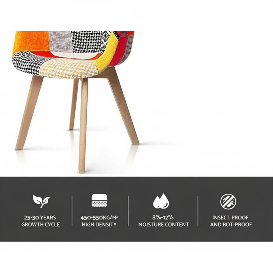 6 Artiss Dining Chairs Set of 4 Fabric Retro Replica DSW - Multi, 6 of 7