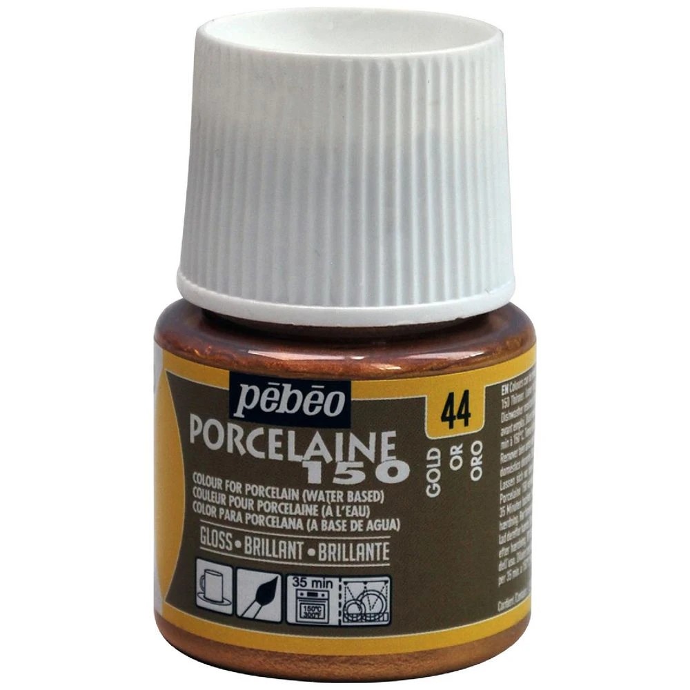 1 Pebeo Porcelaine 150 Paint 45ml Gold, 1 of 1