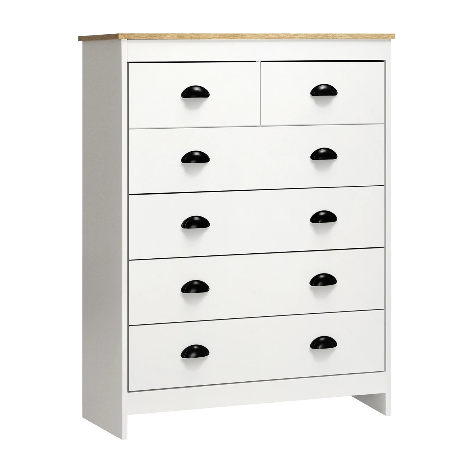5 Oikiture 6 Chest of Drawers Tallboy Dresser Table Storage Cabinet - White, 5 of 9