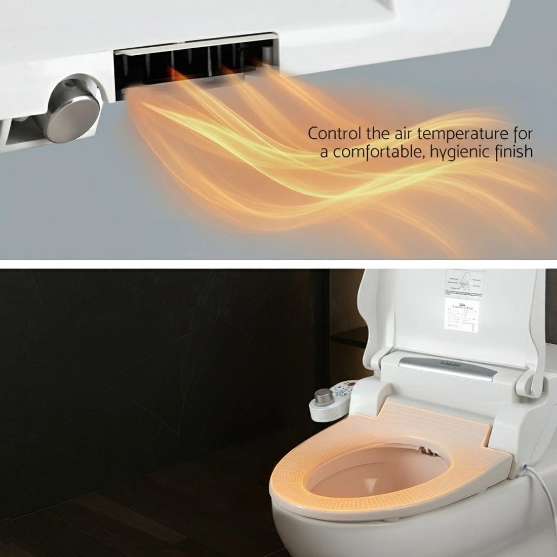 6 Cefito Electric Bidet Toilet Seat Cover LED Night Light Heated Seat with Remote - White, 6 of 7