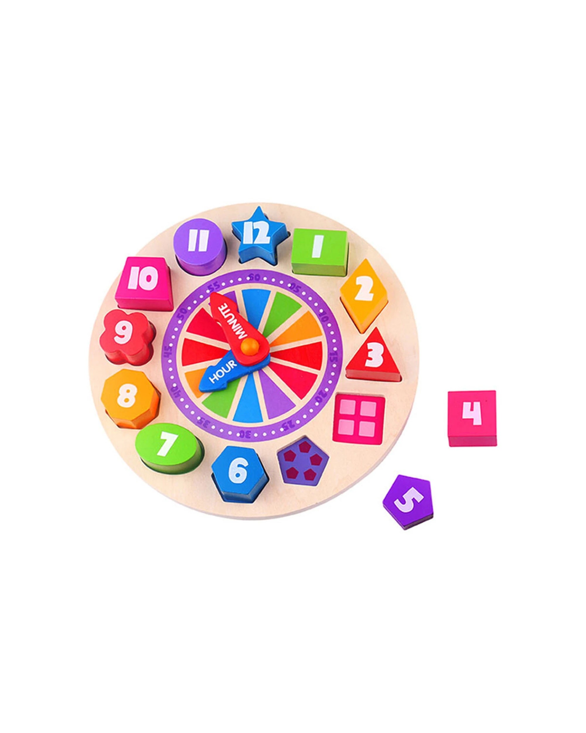 1 Fat Brain Toy Co. What Time Is It Glow In The Dark Clock Puzzle Kids - Multi, 1 of 1