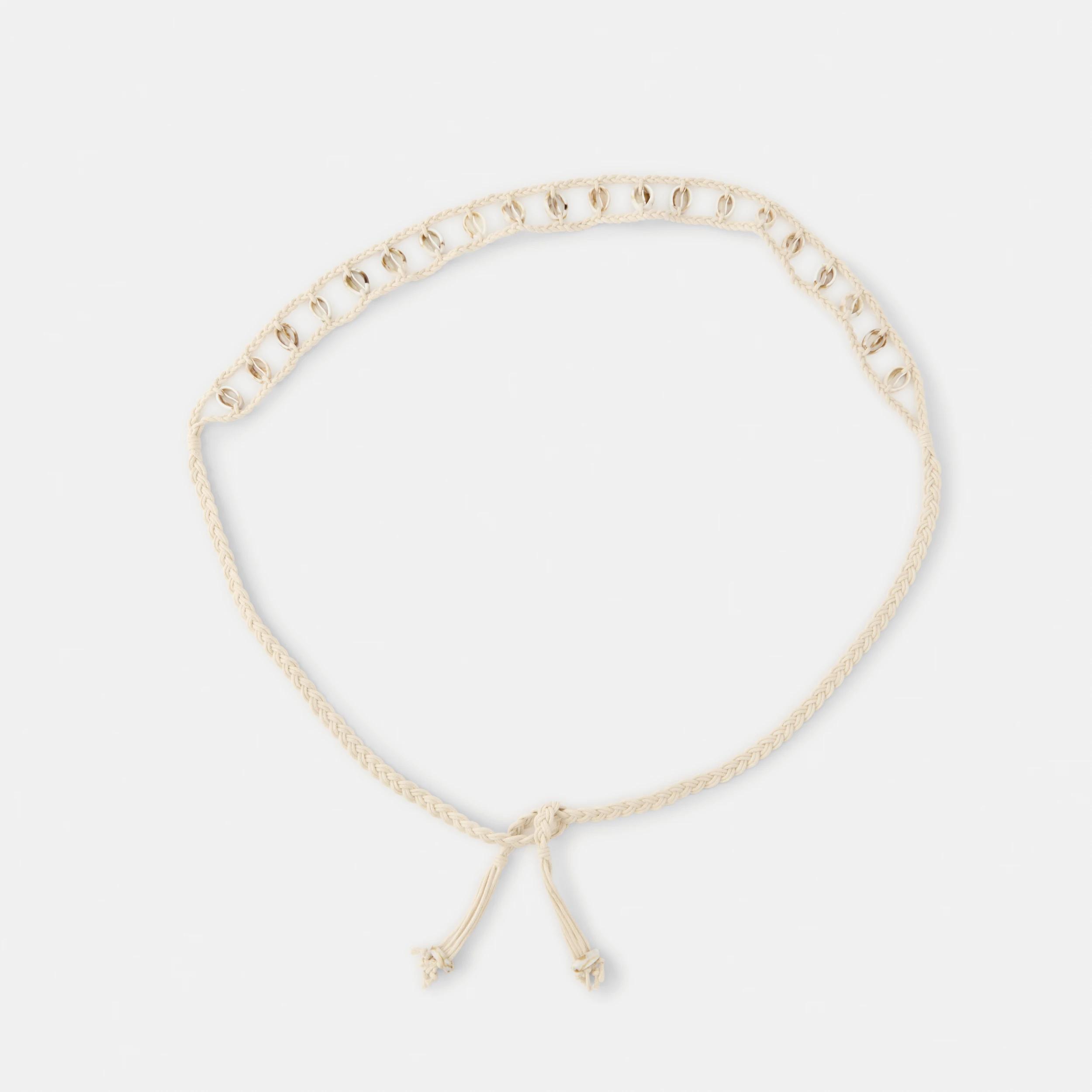 1 Shell Cord Belt Ecru, 1 of 6