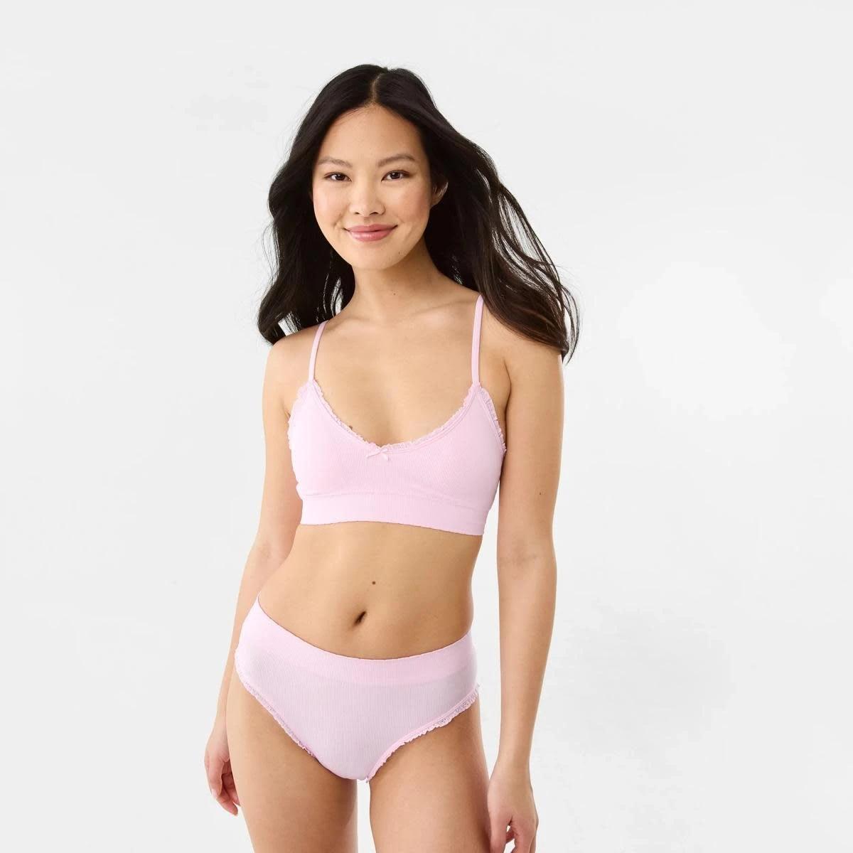9 2 Pack Seamfree Rib Bralette BERRY, PINK LADY, 9 of 10