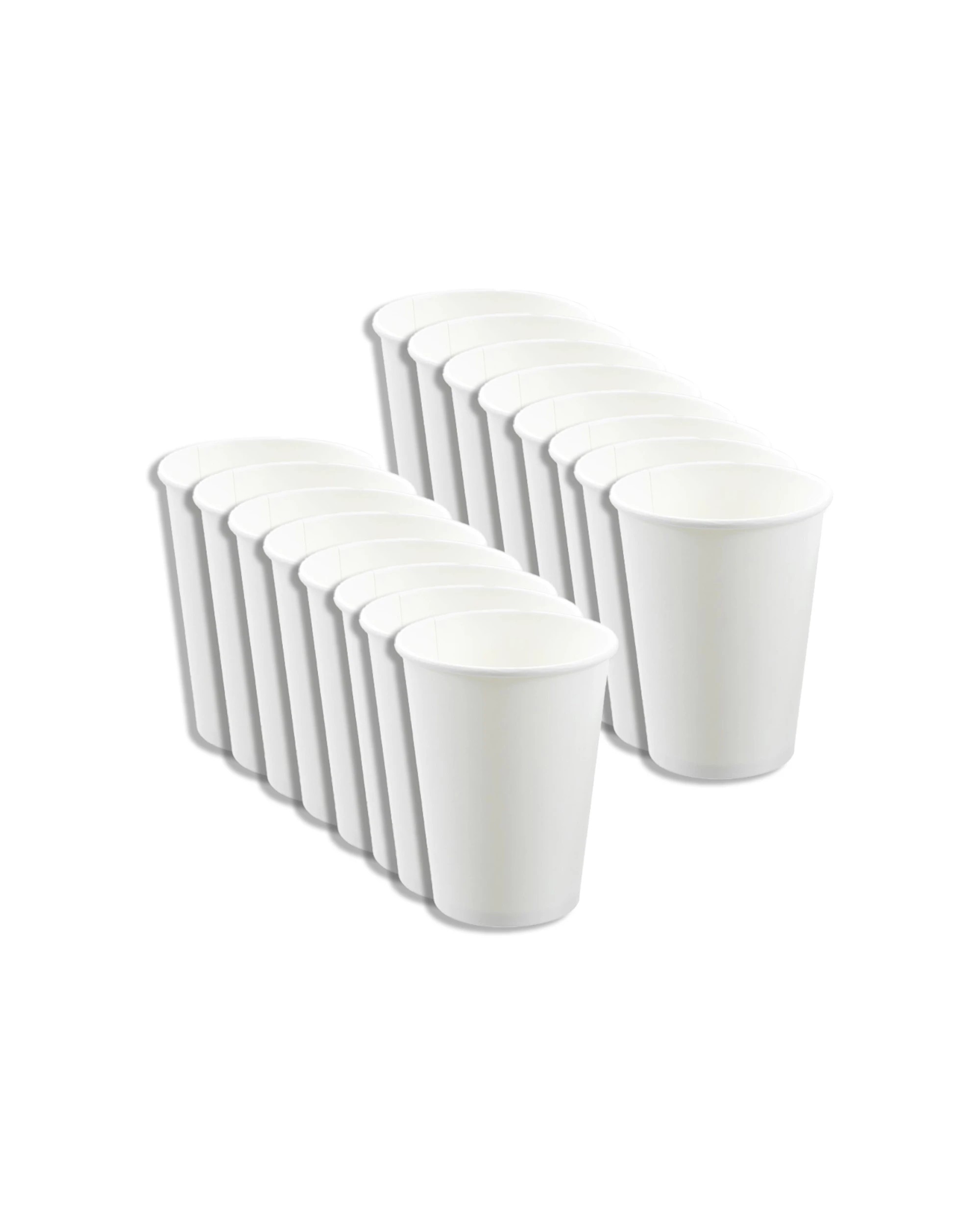 1 Lemon & Lime 8x 30PK 360ml Disposable Eco Paper Cup Biodegradable Set - White, 1 of 6