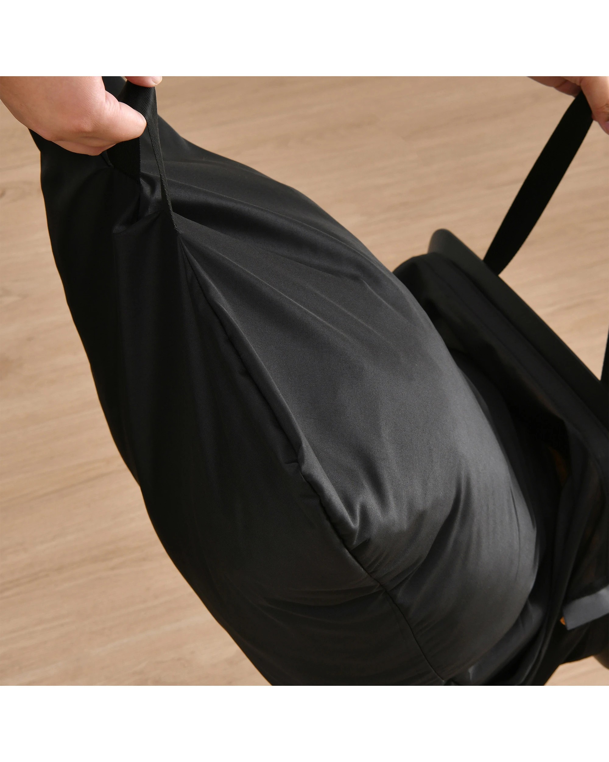 10 Sherwood Voyager Slim Laundry Hamper 40L Faux Linen 22x39x67cm - Black, 10 of 10