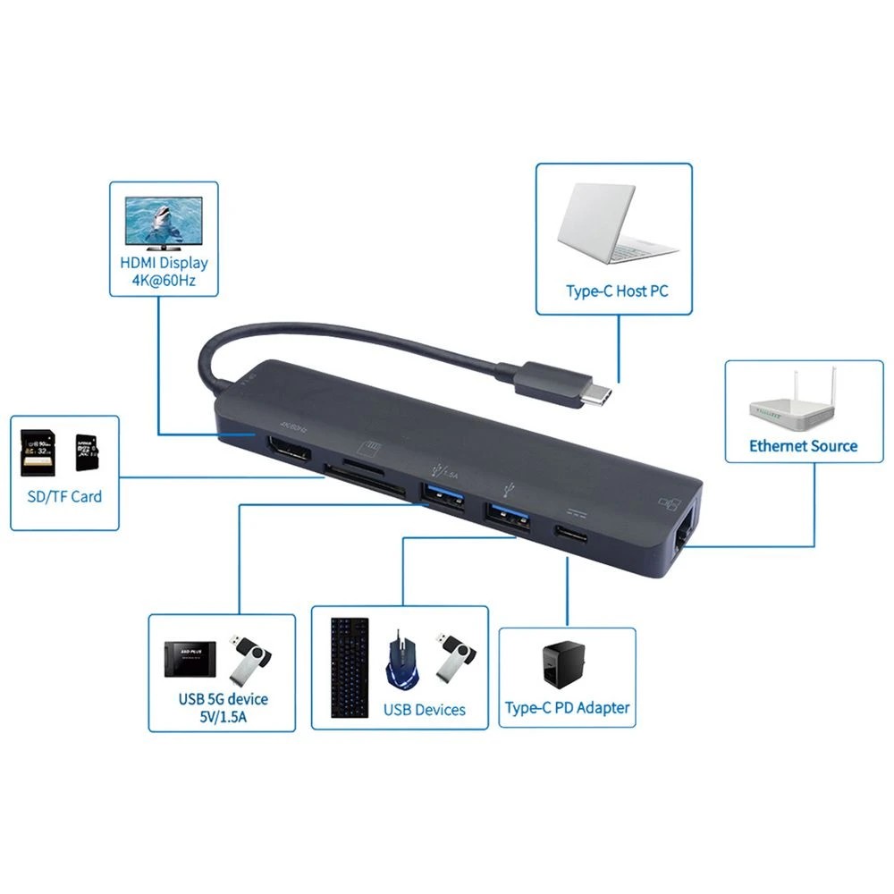 3 J.Burrows USB-C to 7-in-1 Multi Port Hub with PD, 3 of 3
