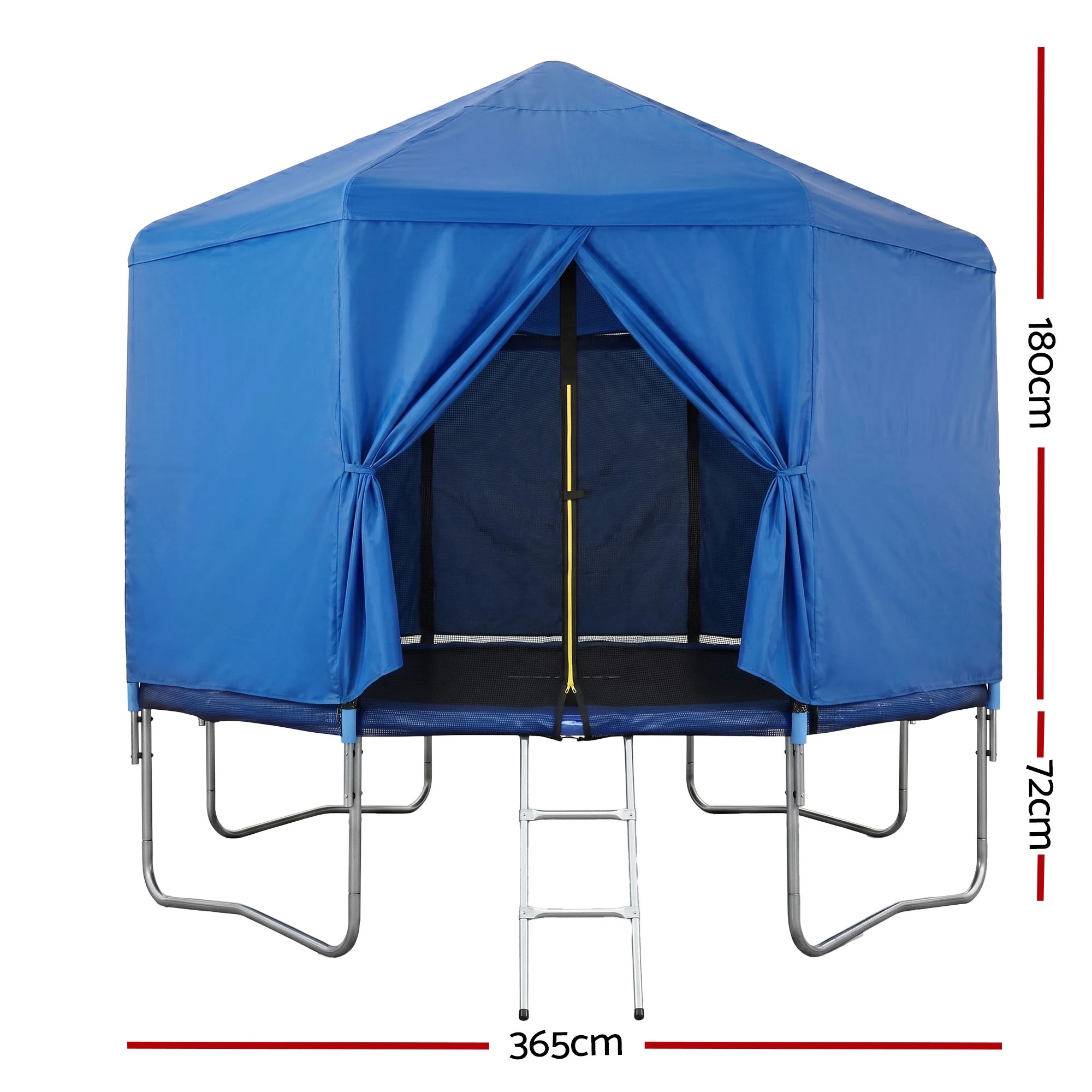 3 Everfit 12FT Kids Trampoline with Tent Cover Ladder Window Outdoor Sporting Toys - Blue, 3 of 7