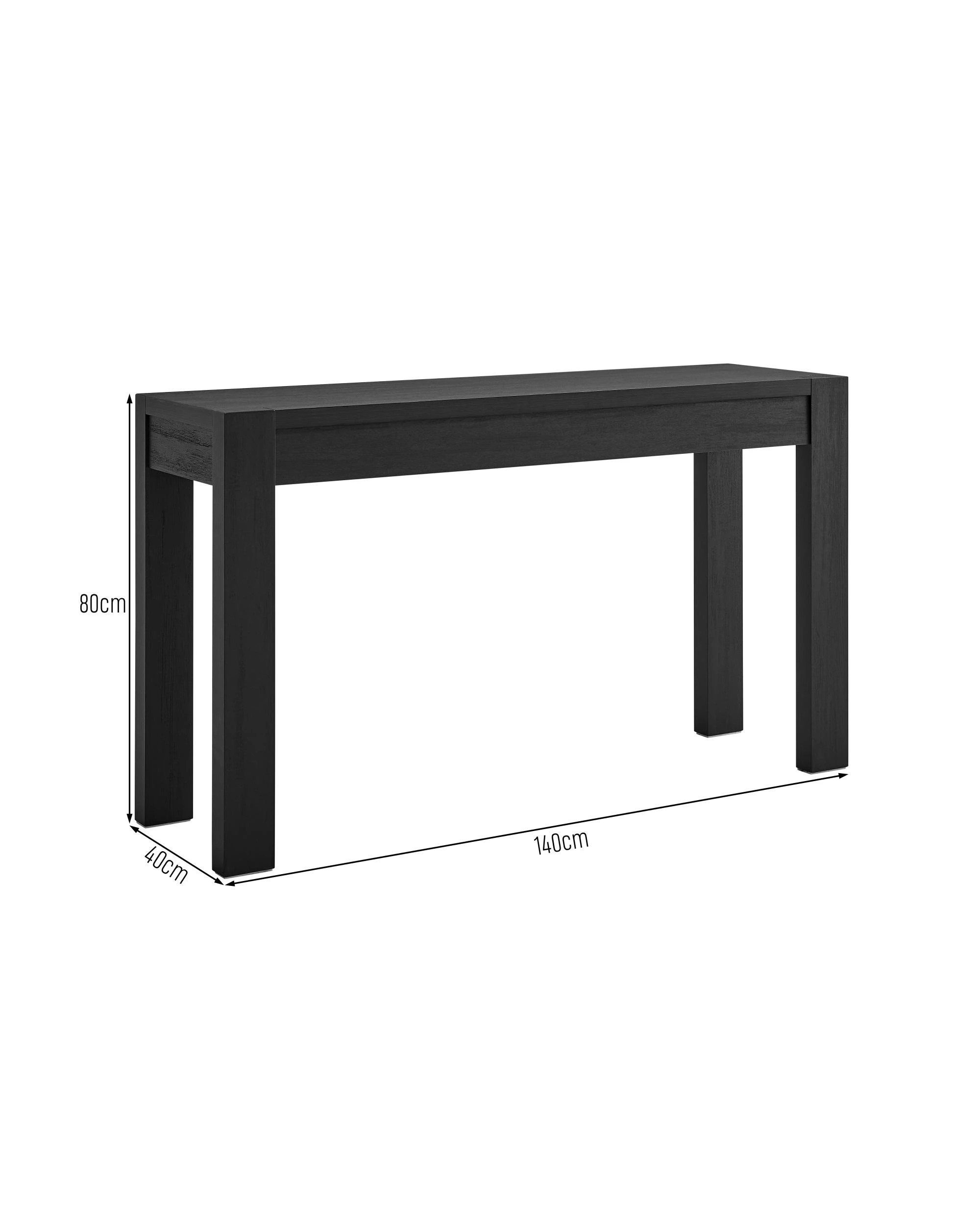 9 Kodu 140cm Console Hallway Entryway Table - Black, 9 of 9