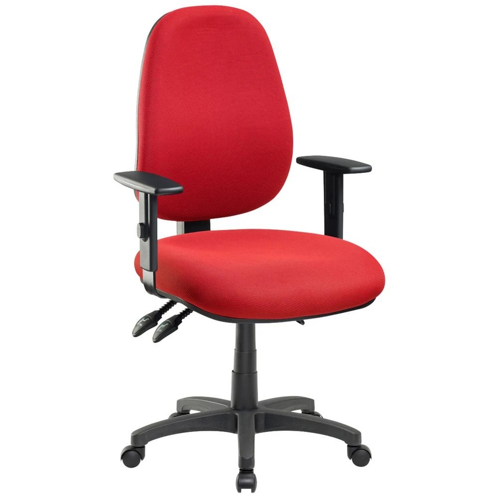 1 Pago Matrix II Plus Heavy-Duty w/Height Adjustable Arms Red Drafting Chairs, 1 of 6