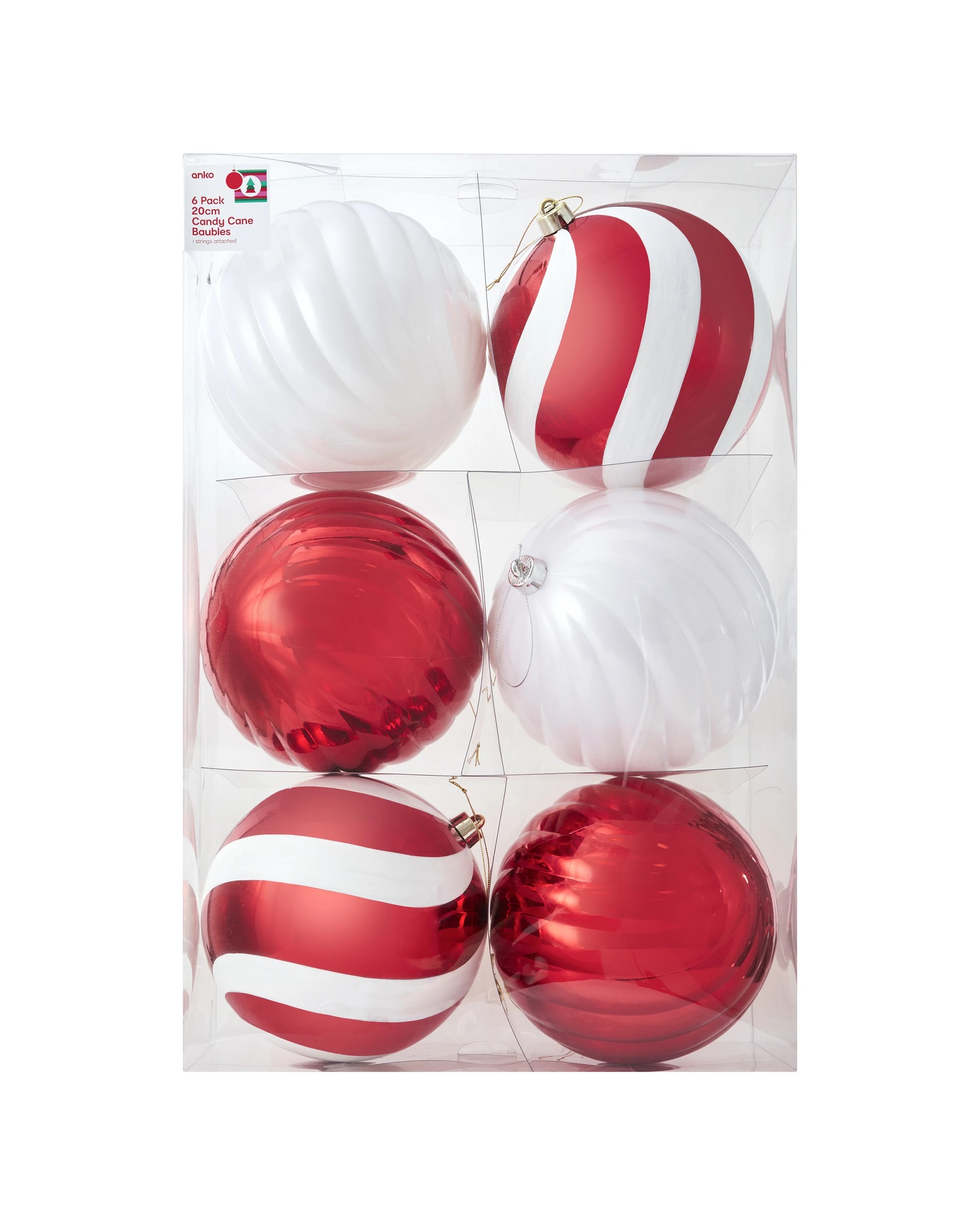 7 6 Pack 20cm Candy Cane Baubles, 7 of 7