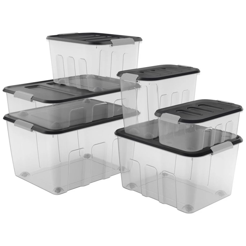 3 J.Burrows 32L Modular Storage Container Clear/Grey, 3 of 5
