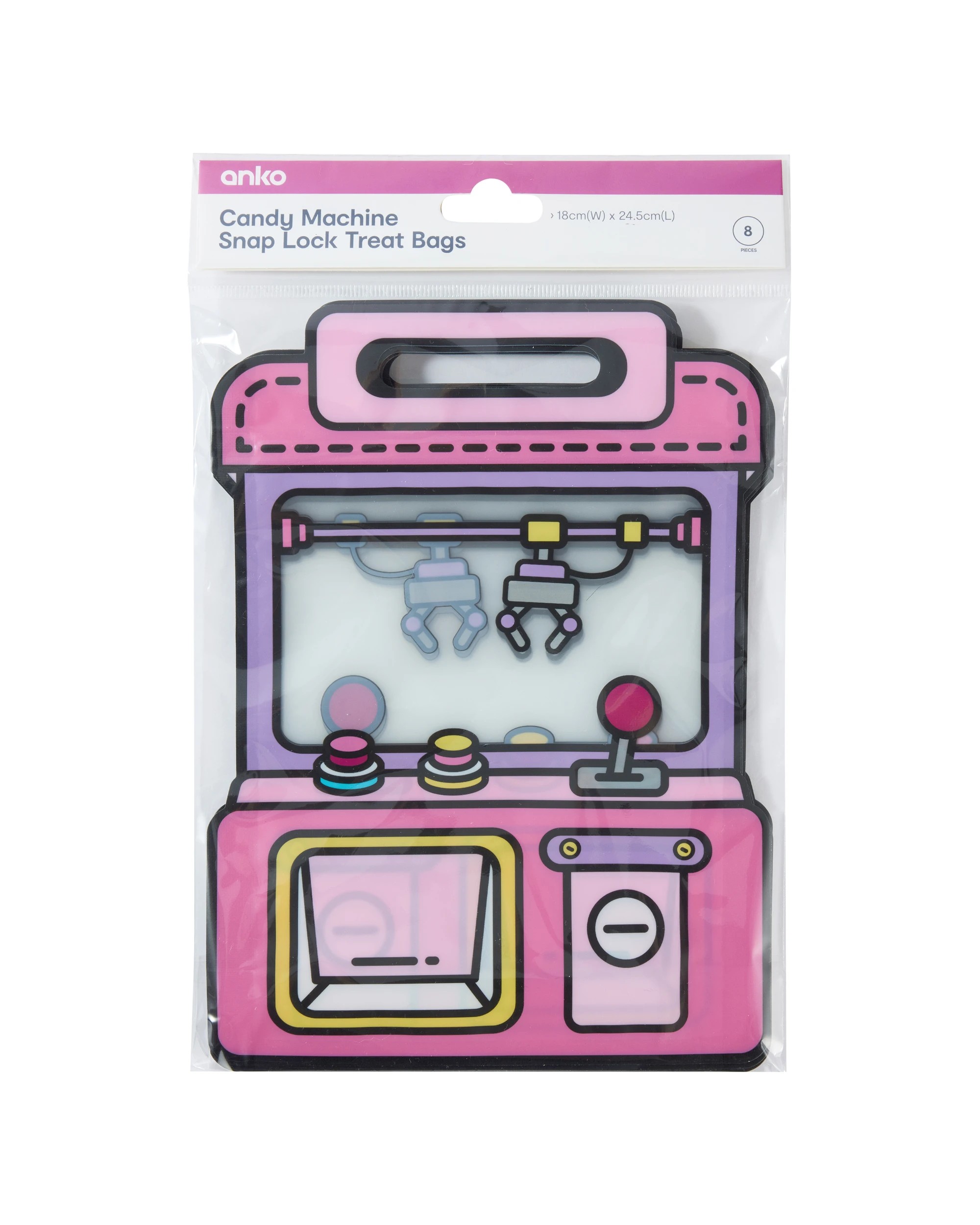 1 8 Piece Candy Machine Snap Lock Treat Bags - Assorted, 1 of 5