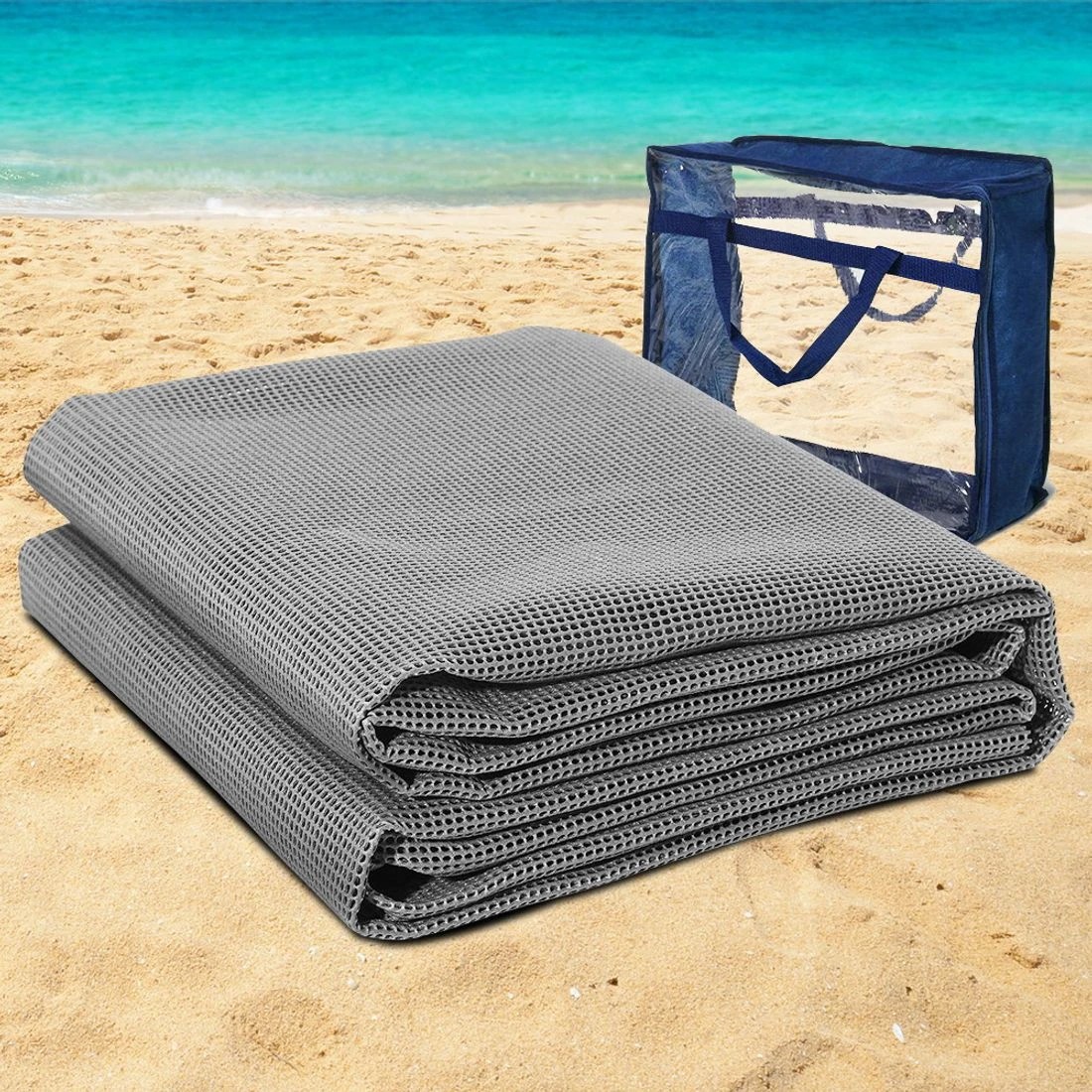 5 Weisshorn Annex Matting Floor Mats Mesh Caravan Camping Annexe - Grey, 5 of 5