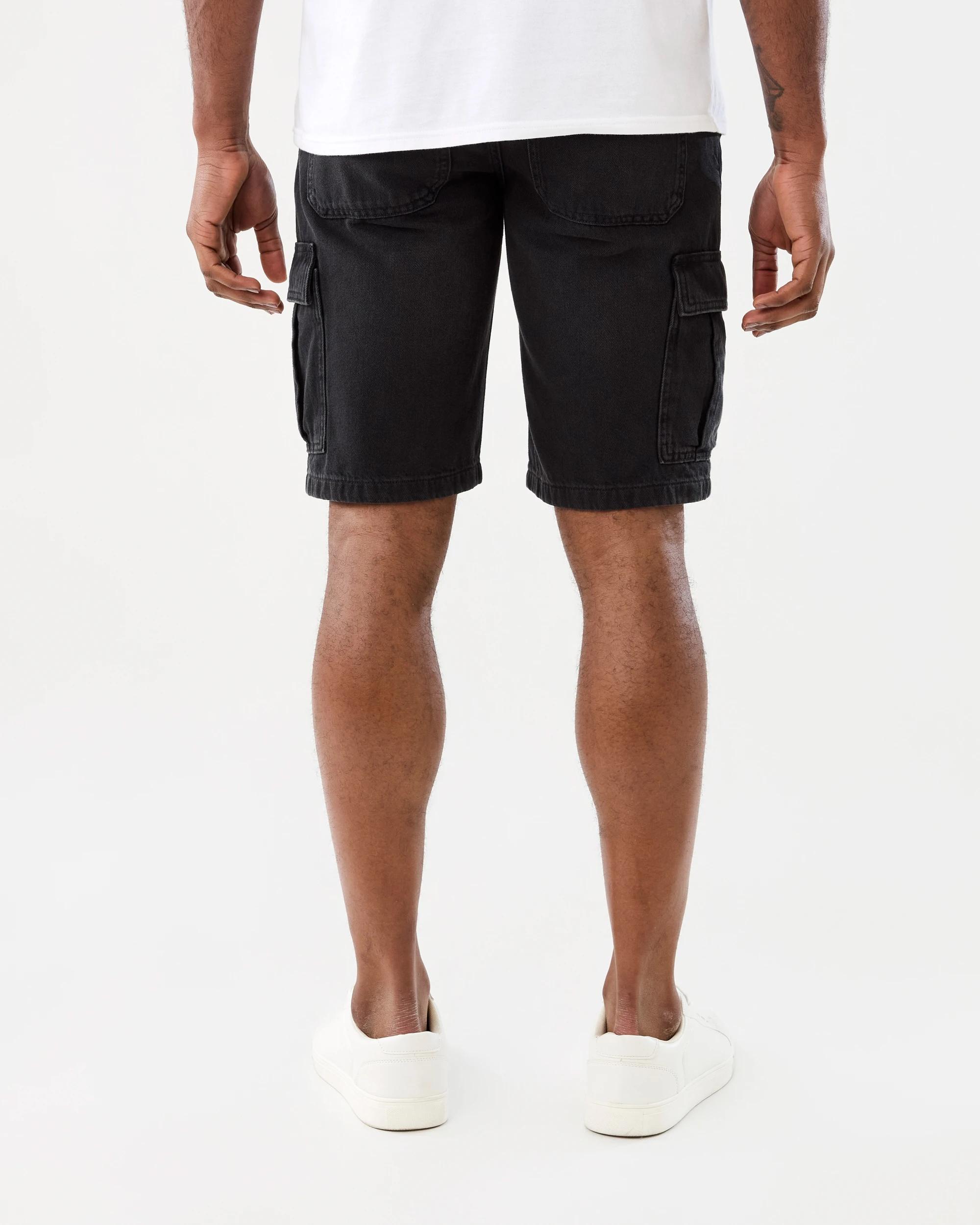 3 Denim Cargo Shorts Black Wash, 3 of 7