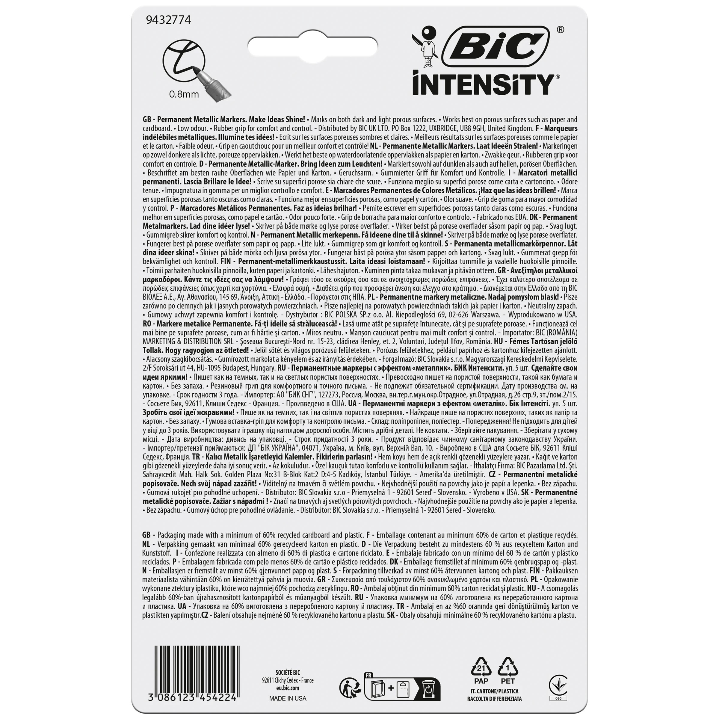 2 5 Pack BIC Intensity Permanent Metallic Markers, 2 of 7