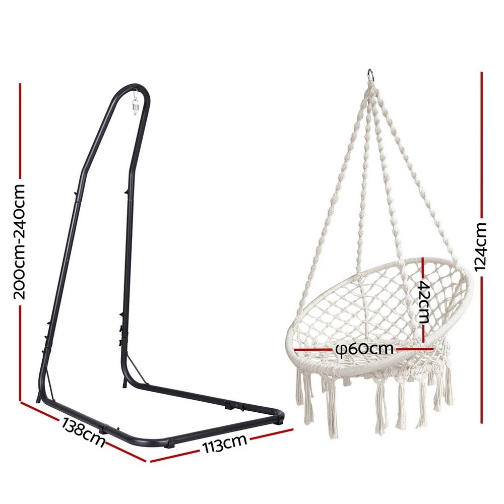 2 Gardeon Hammock Swing Chair with Steel Stand - - Multi, 2 of 7