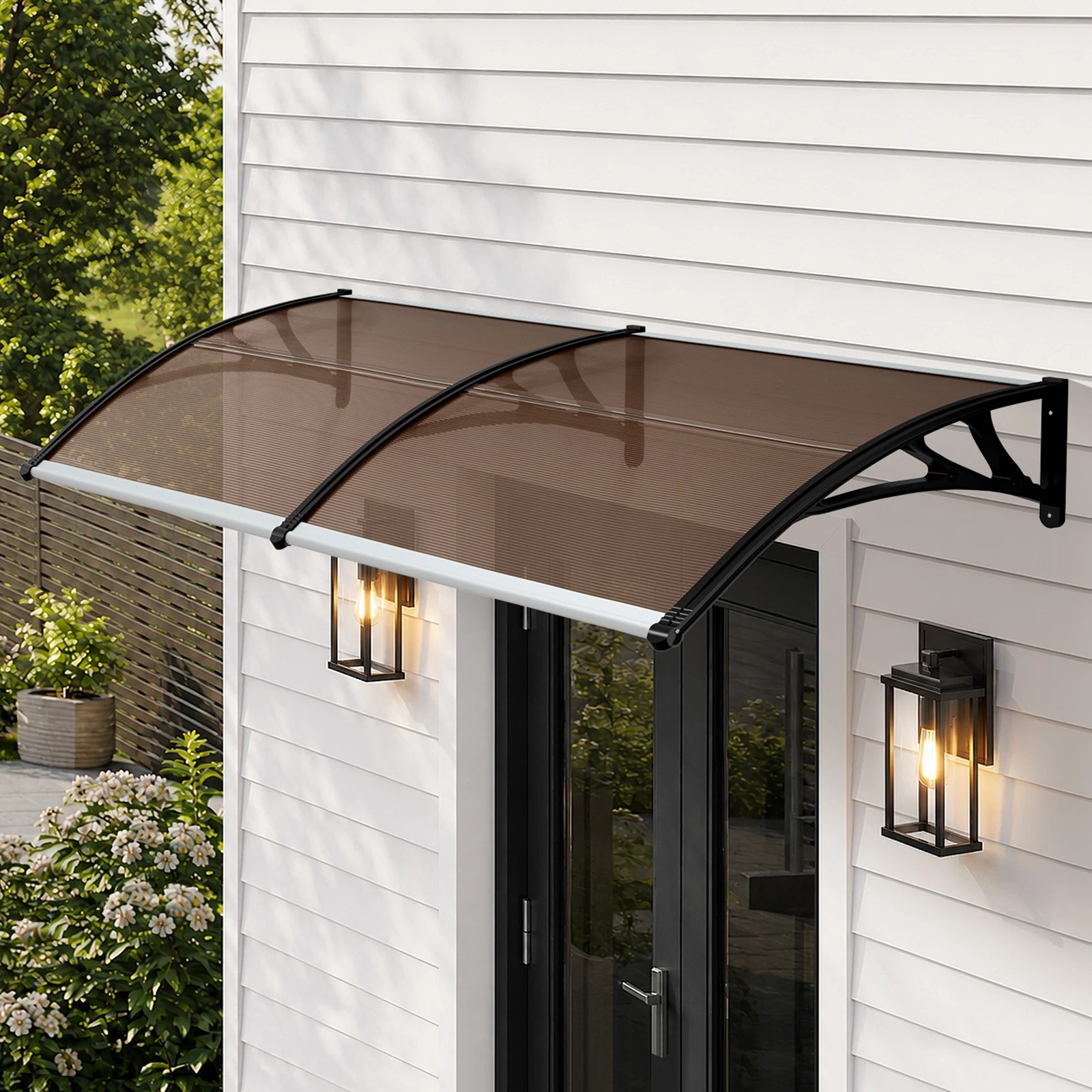 3 Livsip Window Door Awning Canopy Outdoor Patio Rain Cover Sun Shield 1.17mx3m - Brown, 3 of 8