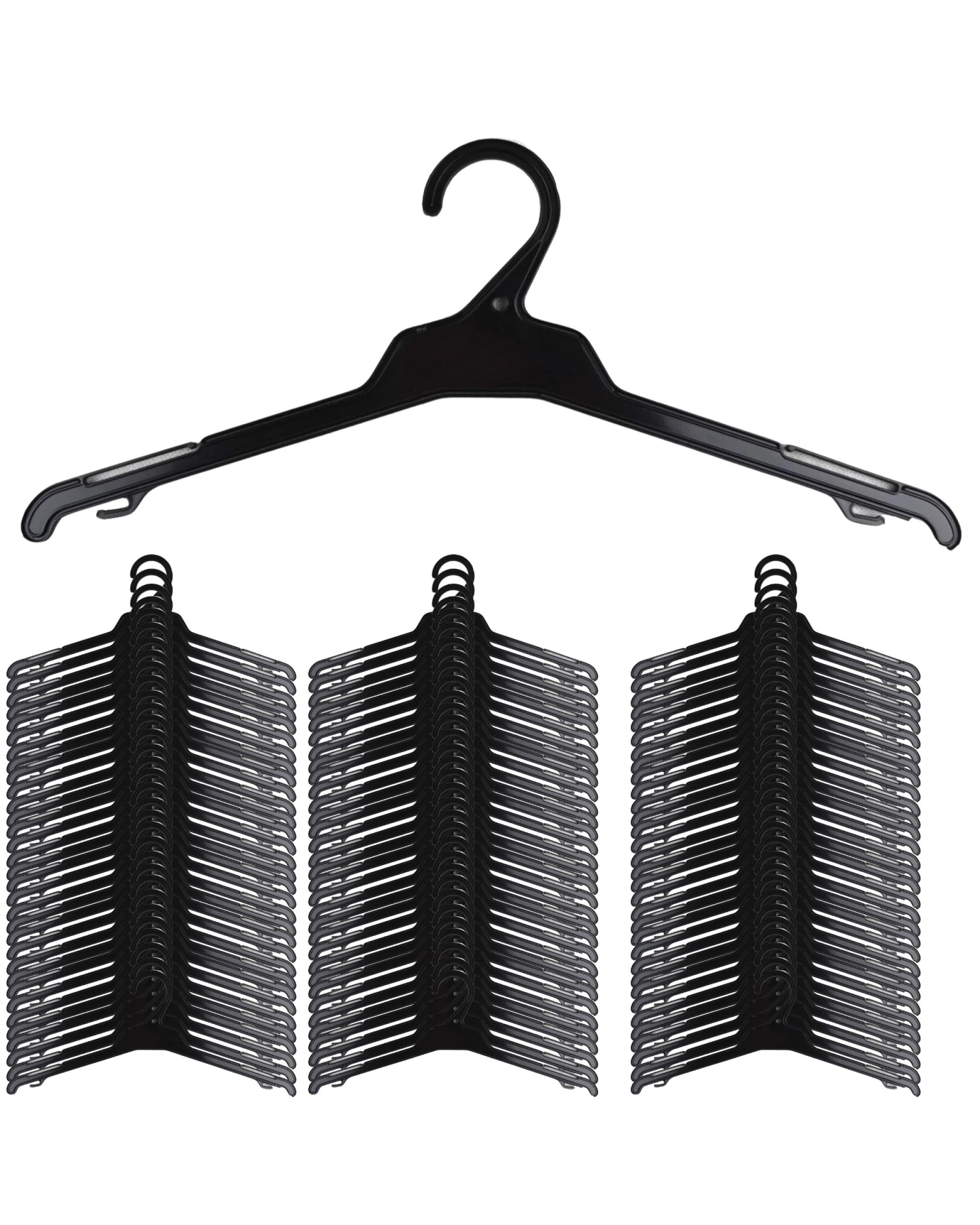 1 Aussie Hangers 100x Top Hangers Ultra Thin Clothes Hanger Garment Holder - Black, 1 of 1