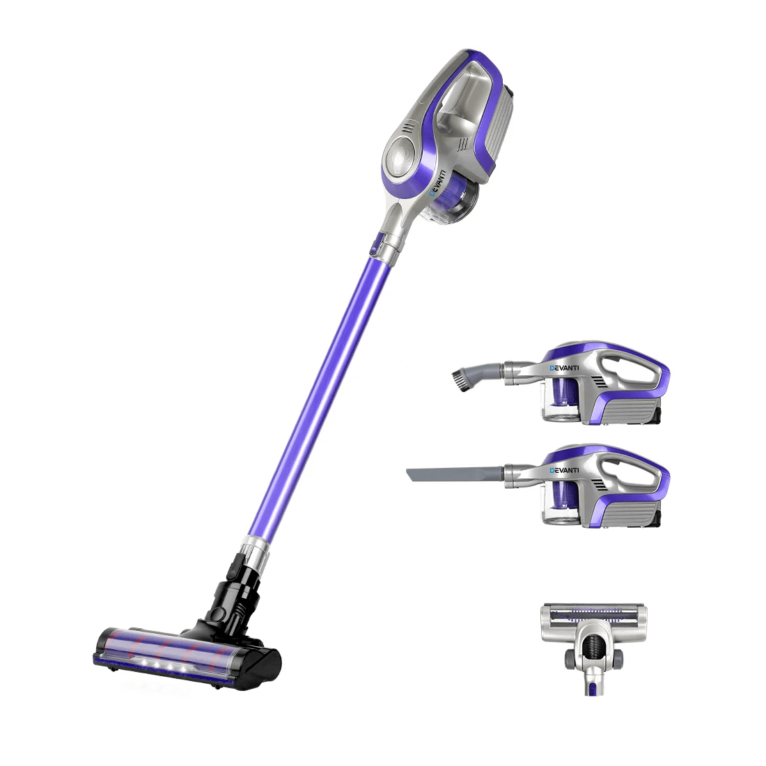 1 Devanti Stick Vacuum Cleaner Roller Brush Cordless 150W - Multi, 1 of 7