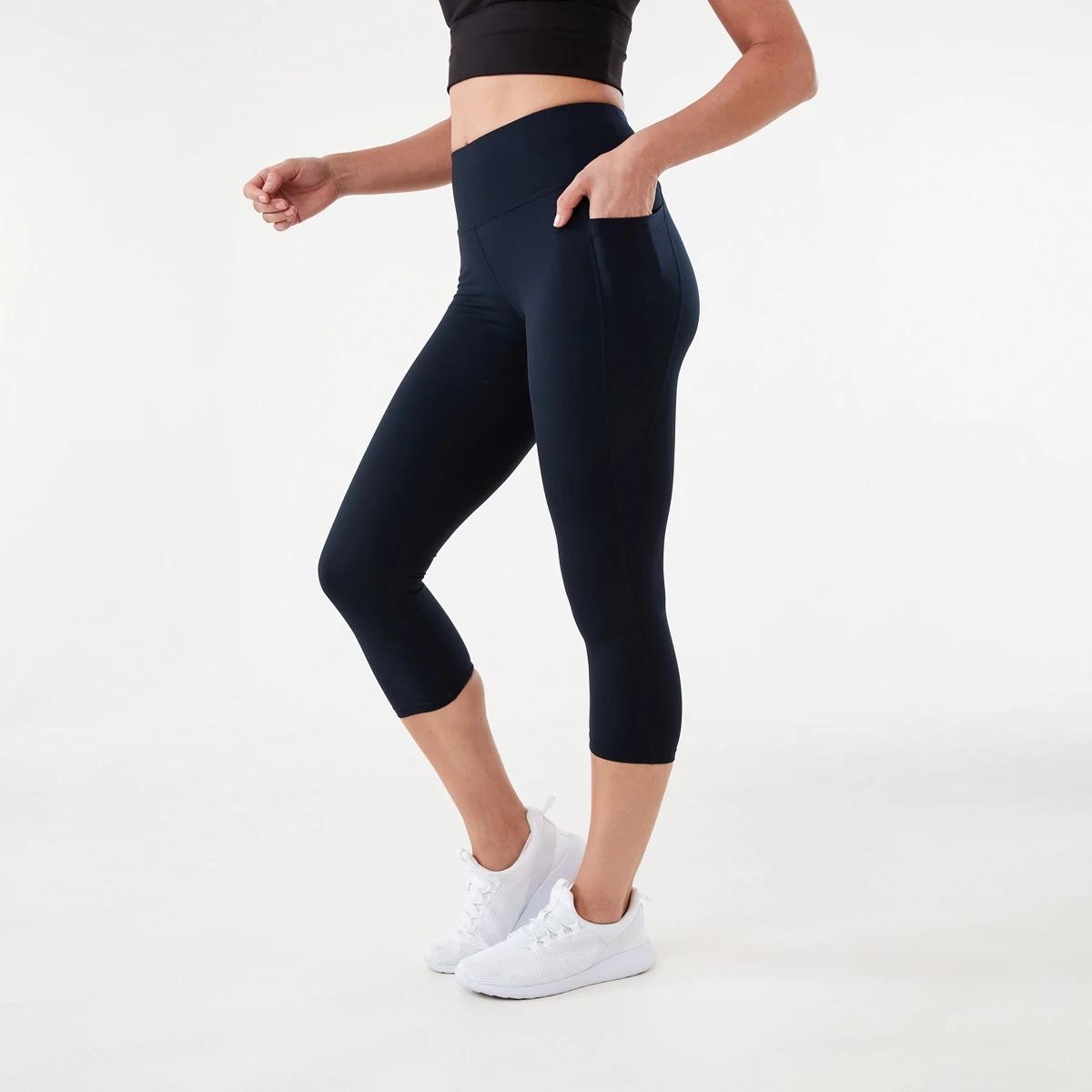 2 Active Womens Crop Training Leggings SKY CAPTAIN, 2 of 5