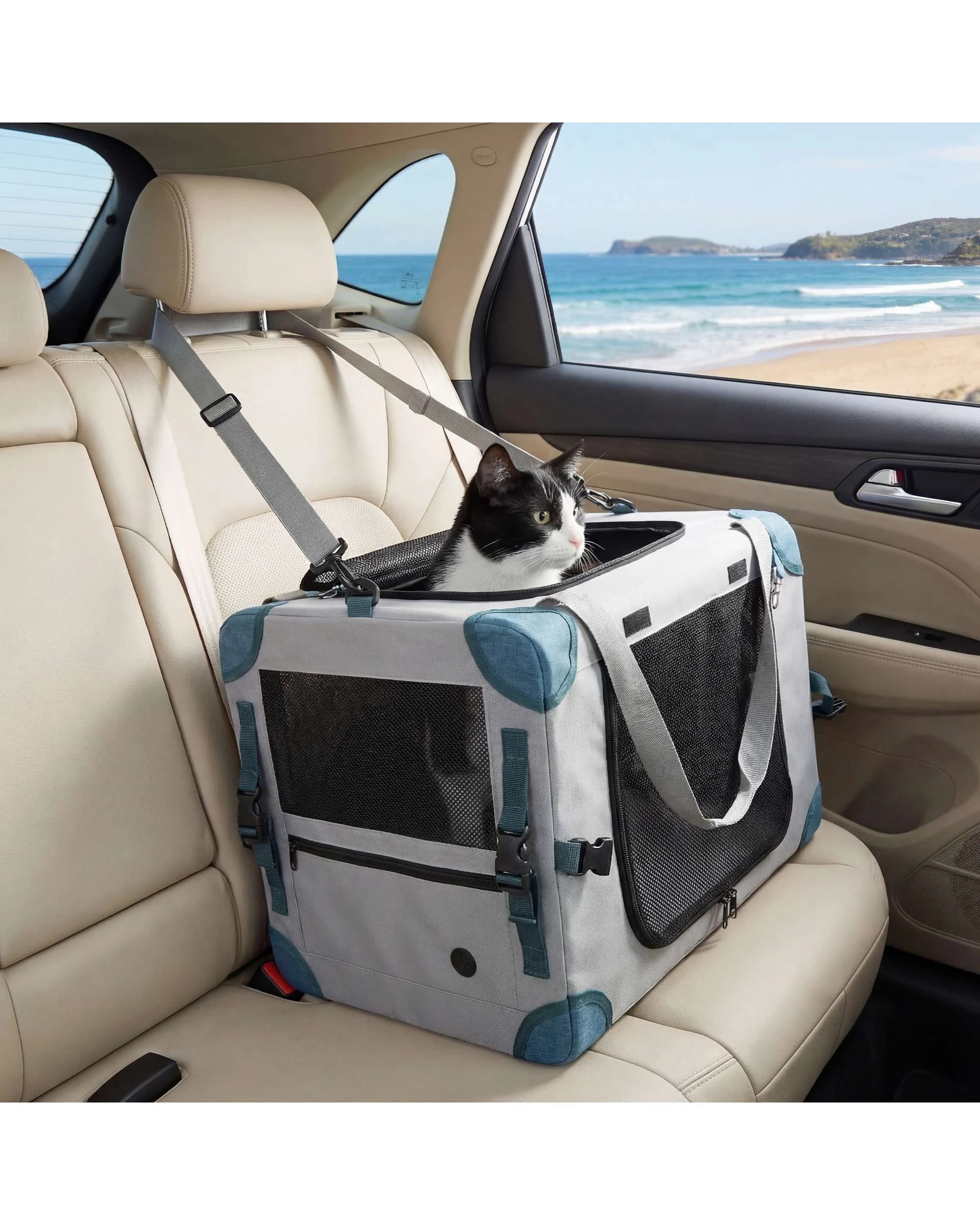 2 Advwin Pet Carrier Travel Bag Pet Car Seat Foldable, 2 of 9