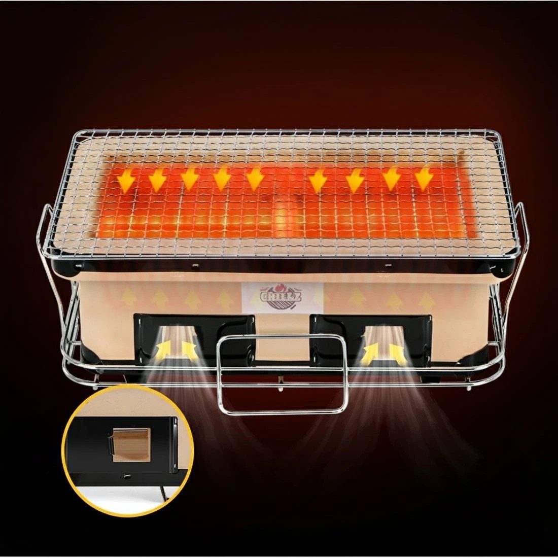 3 Grillz BBQ Grill Tabletop Smoker - Black, 3 of 6