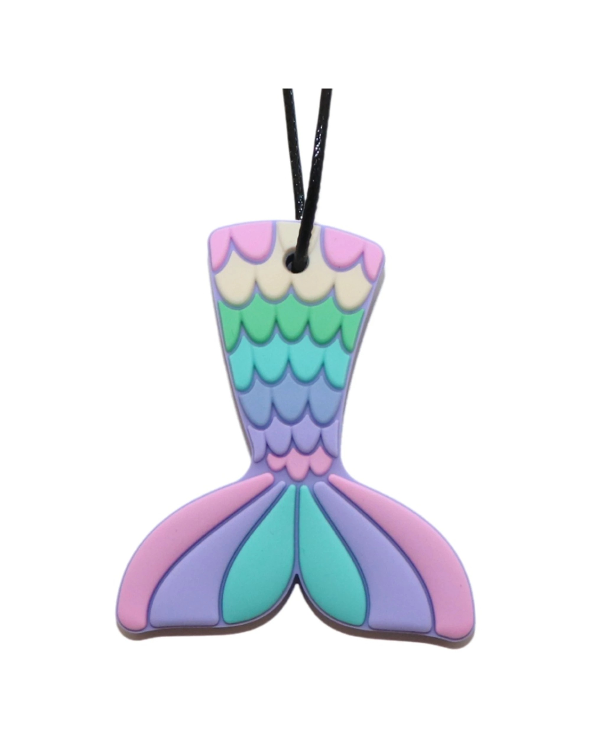 1 Jellystone Designs Kids Mermaid Tail Sensory Pendant Medium Chew Necklace Pastel - Multi, 1 of 1