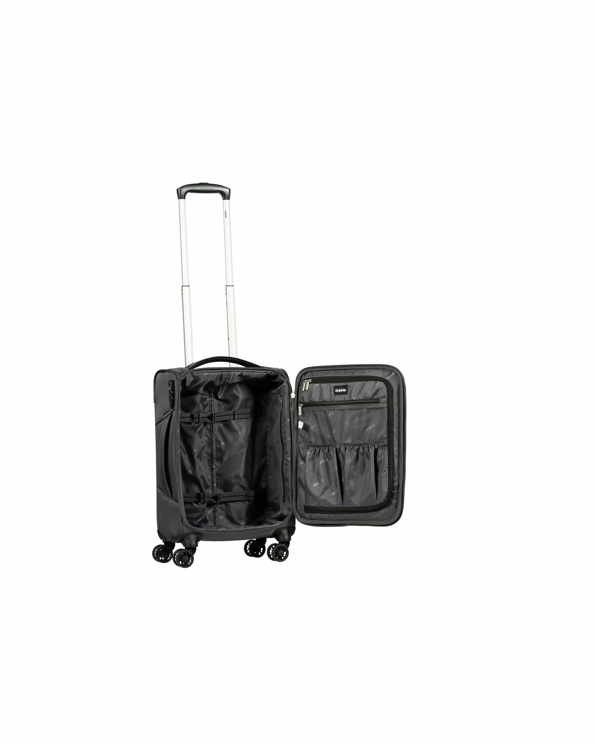 3 Delphin Caspian 2 Softside Carry-On Spinner Suitcase - 56cm - Grey, 3 of 5