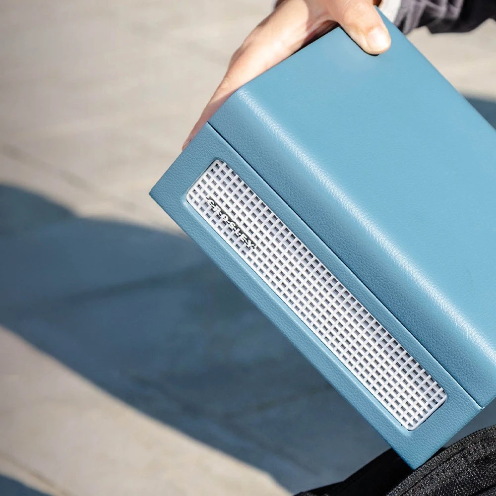 5 Crosley Voyager Portable Retro CD Player with Stereo Bluetooth Speakers, FM Radio - Washed Blue - Blue, 5 of 7