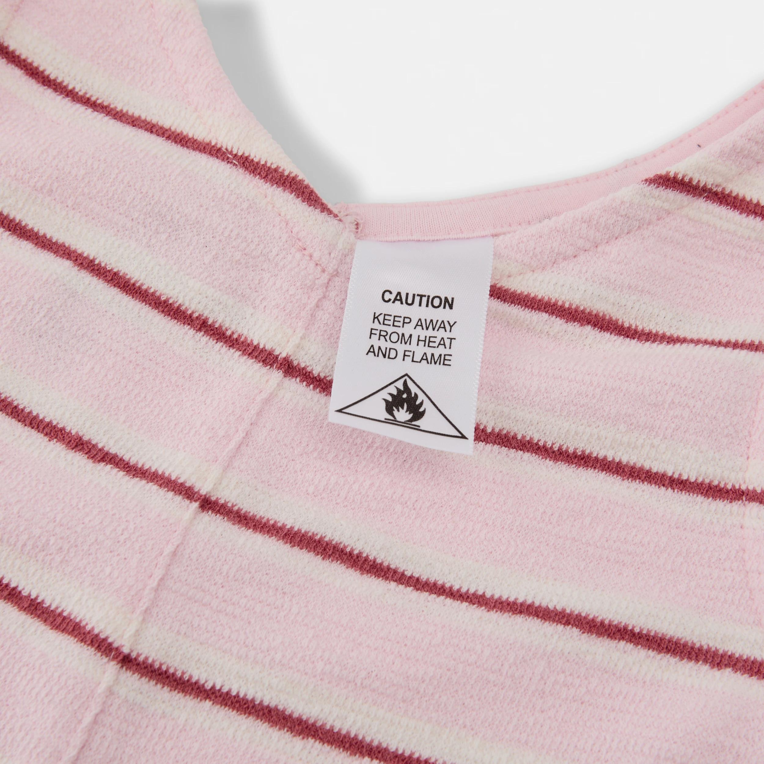 4 Sleeveless Slub Romper Pnk Stripe, 4 of 5