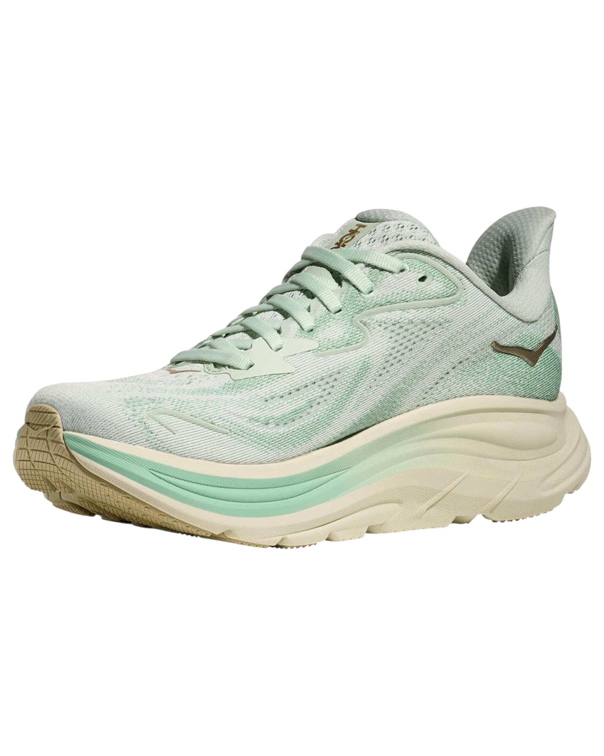 3 Hoka Womens Clifton 10 Athletic Running Shoes SEA GLASS, 3 of 7