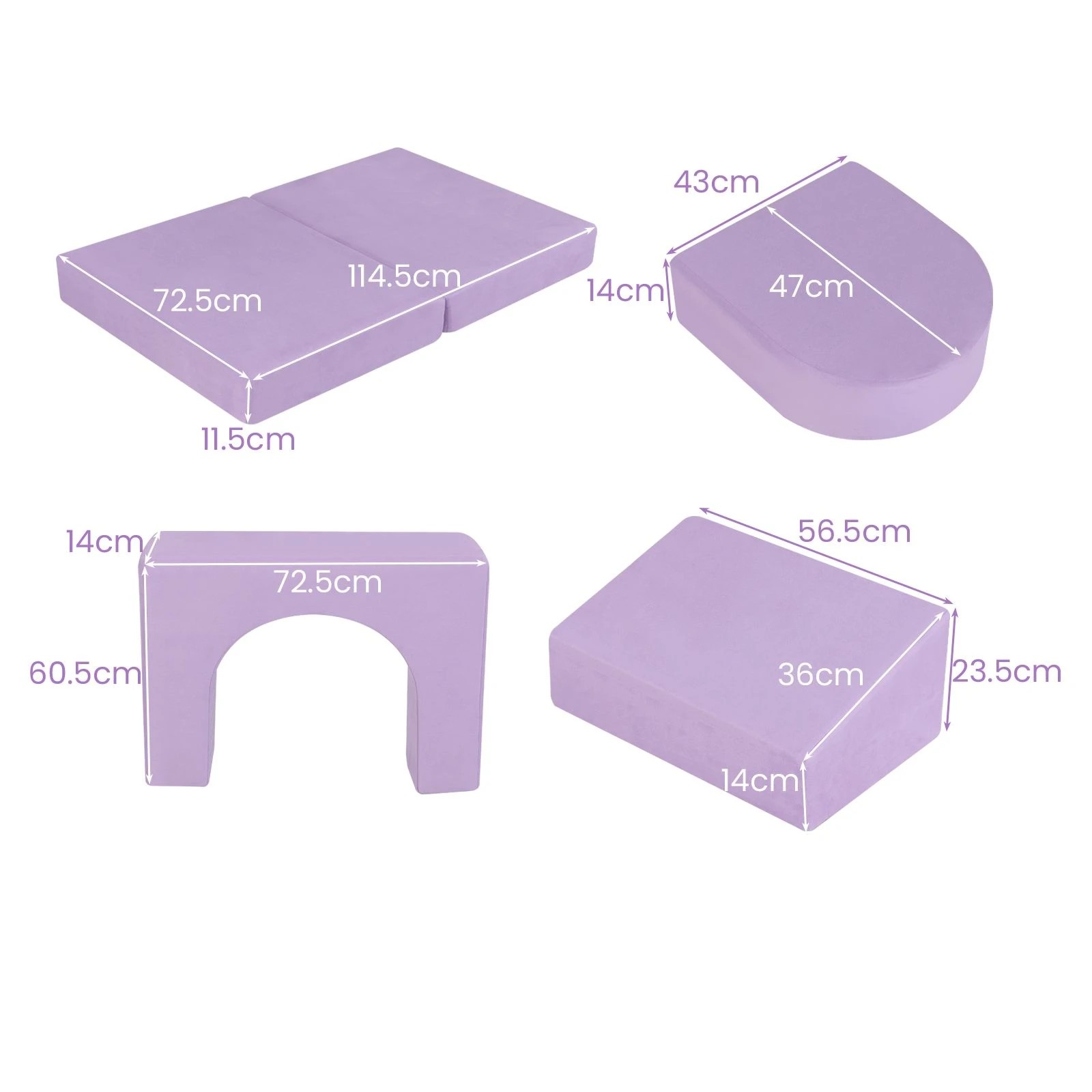 2 Costway 8PCS Modular Play Sofa Kids Couch - Purple, 2 of 2