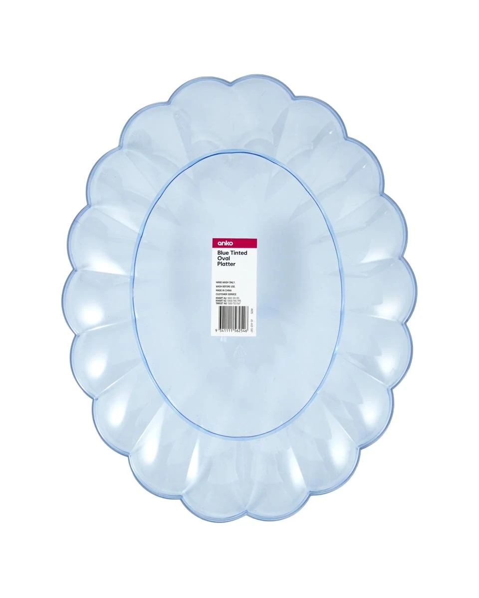 4 Blue Tinted Oval Platter, 4 of 4