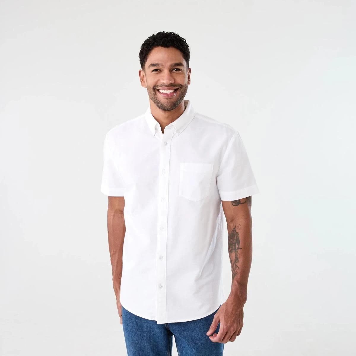 2 Short Sleeve Oxford Shirt WHITE, 2 of 6