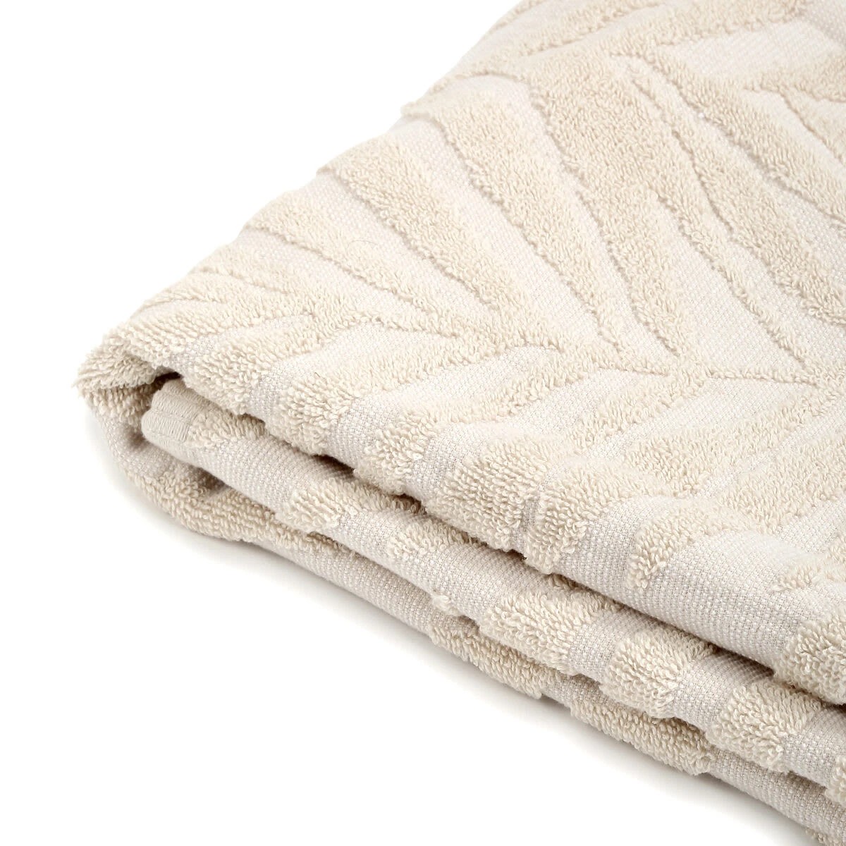 3 Cotton Leaf Bath Towel - Natural, 3 of 5