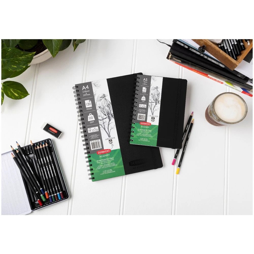 5 Derwent Academy Visual Art Diary 110gsm 120 Pages A5 Black, 5 of 6