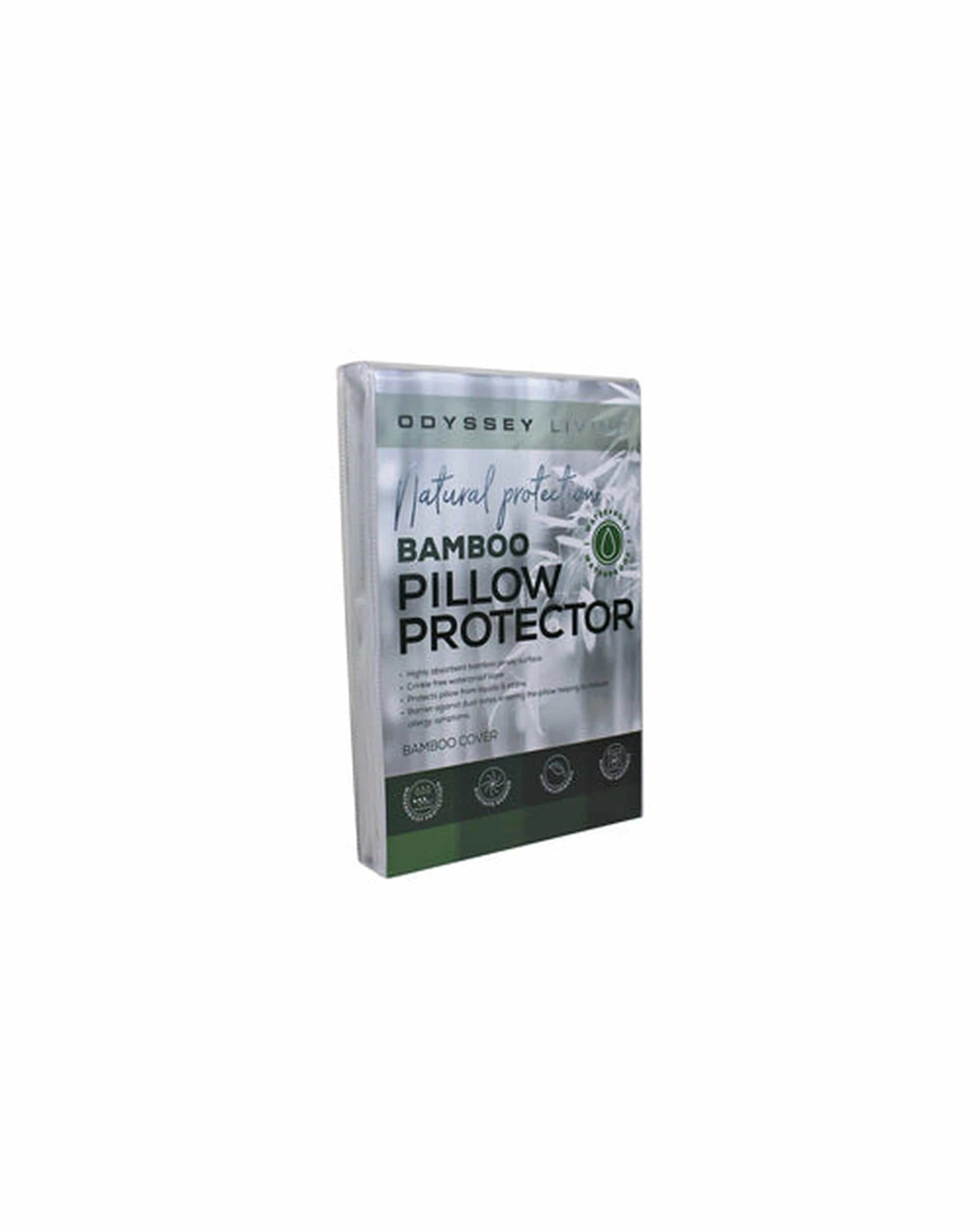 2 Odyssey Living Bamboo Waterproof Mattress Protectors - Double Bed - White, 2 of 3