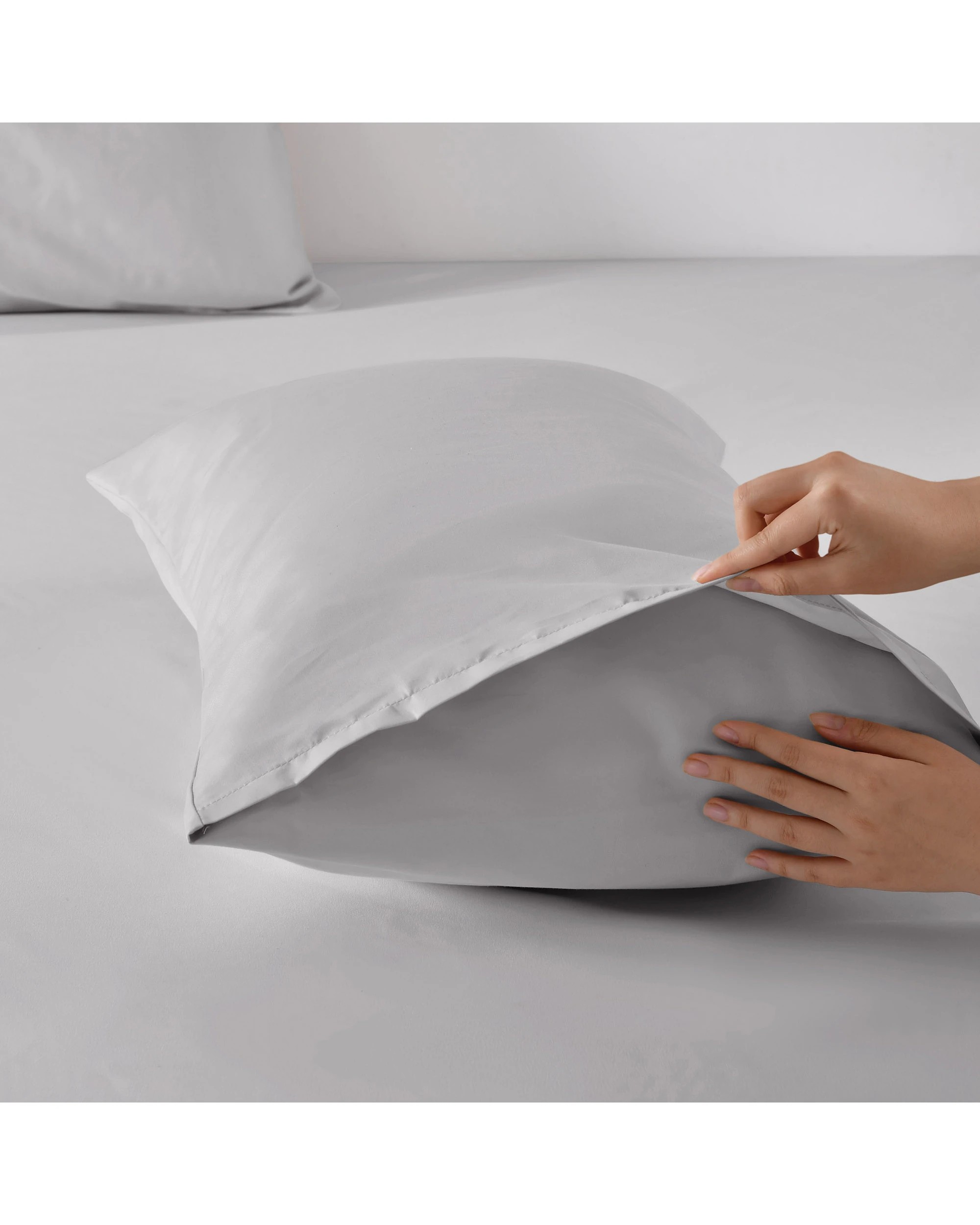 4 Dreamaker 1500TC Cotton Rich Sateen Quilt Cover Set - King Bed - Dove Grey, 4 of 7