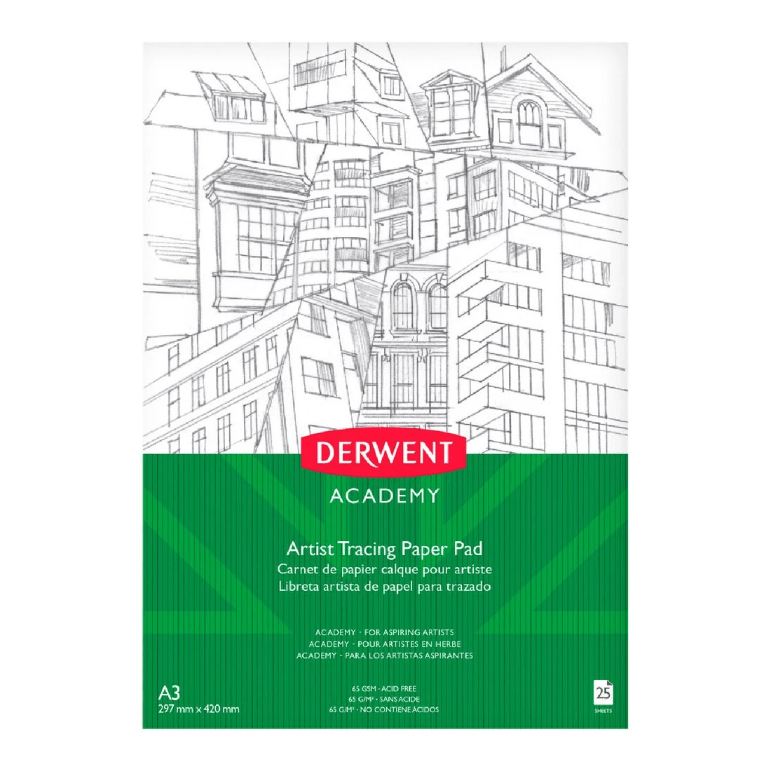 1 Derwent Academy A3 Tracing Paper 65gsm 25 Sheet, 1 of 1