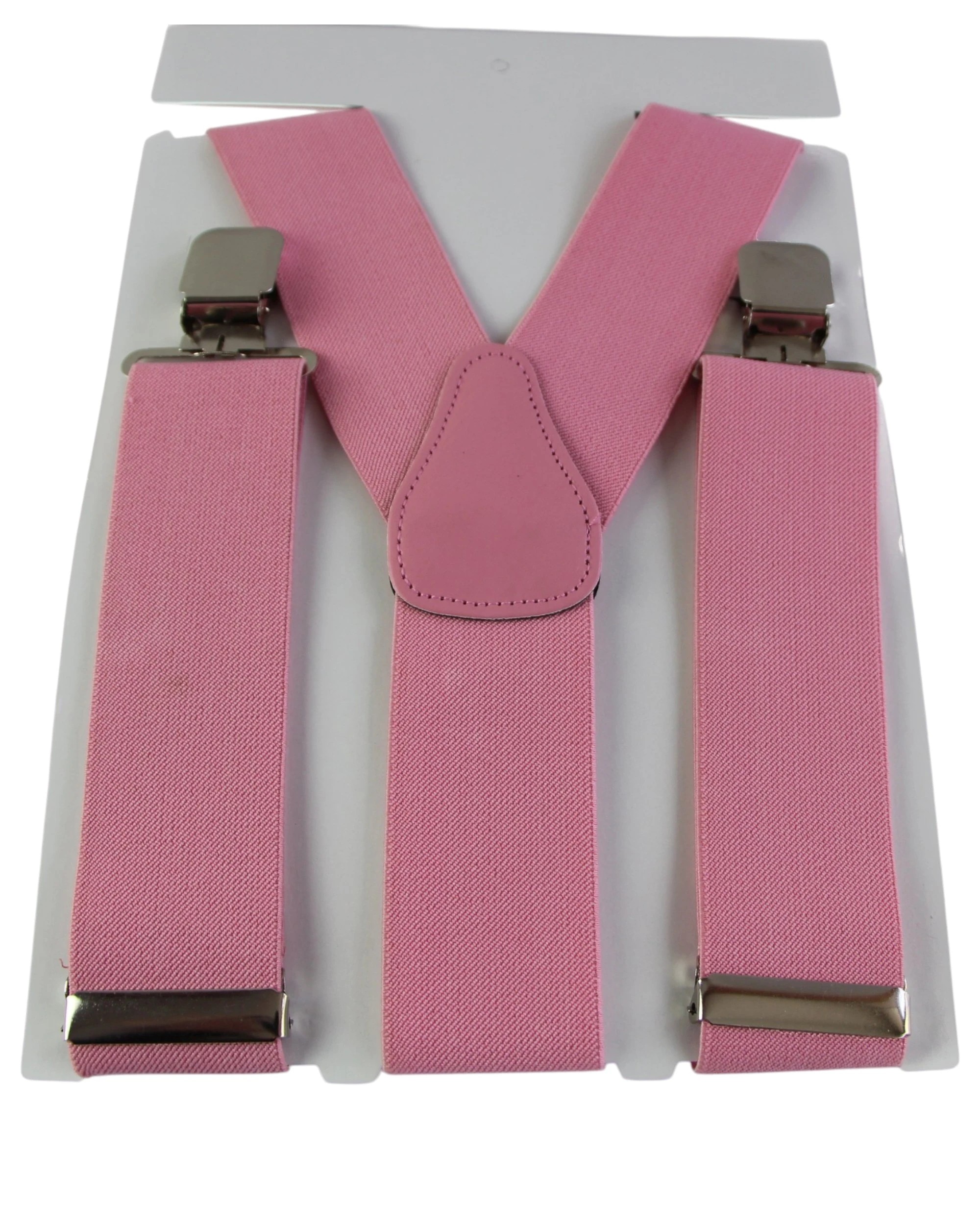 1 Zasel Mens Extra Wide Heavy Duty Adjustable 120cm Baby Pink Suspenders, 1 of 1