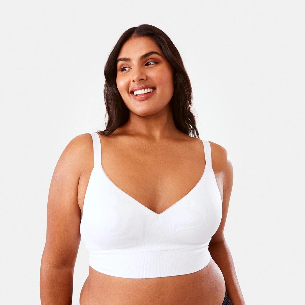 1 Full Figure Wirefree Seamfree T-Shirt Bra White