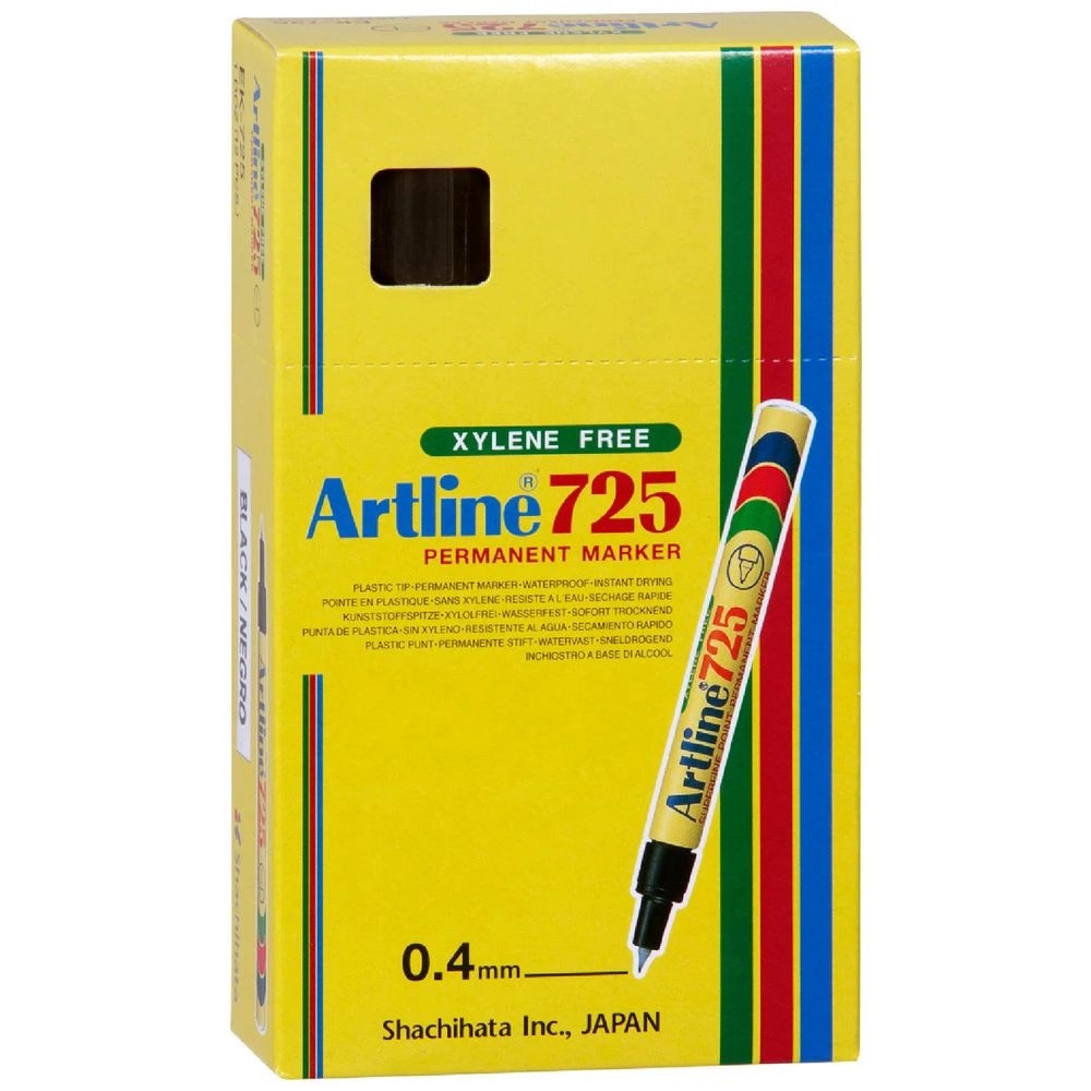 1 Artline 725 Permanent Marker Black 12 Pack, 1 of 2