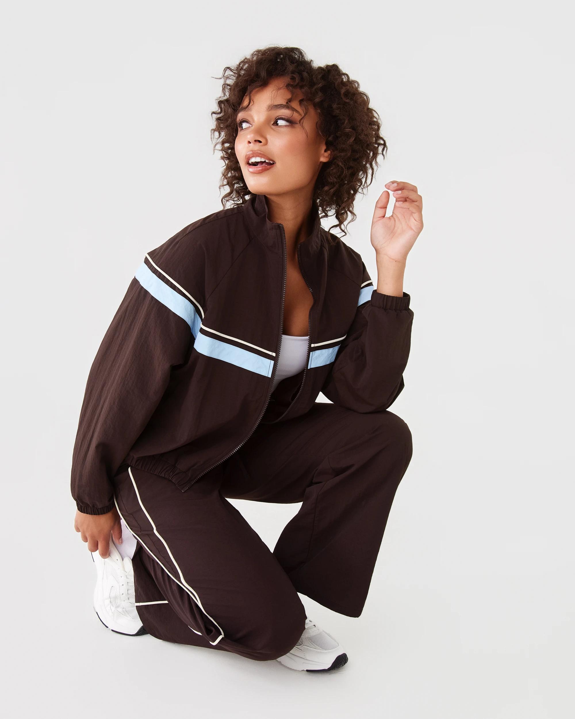 9 Sporty Zip Up Jacket Choc Plum, 9 of 10